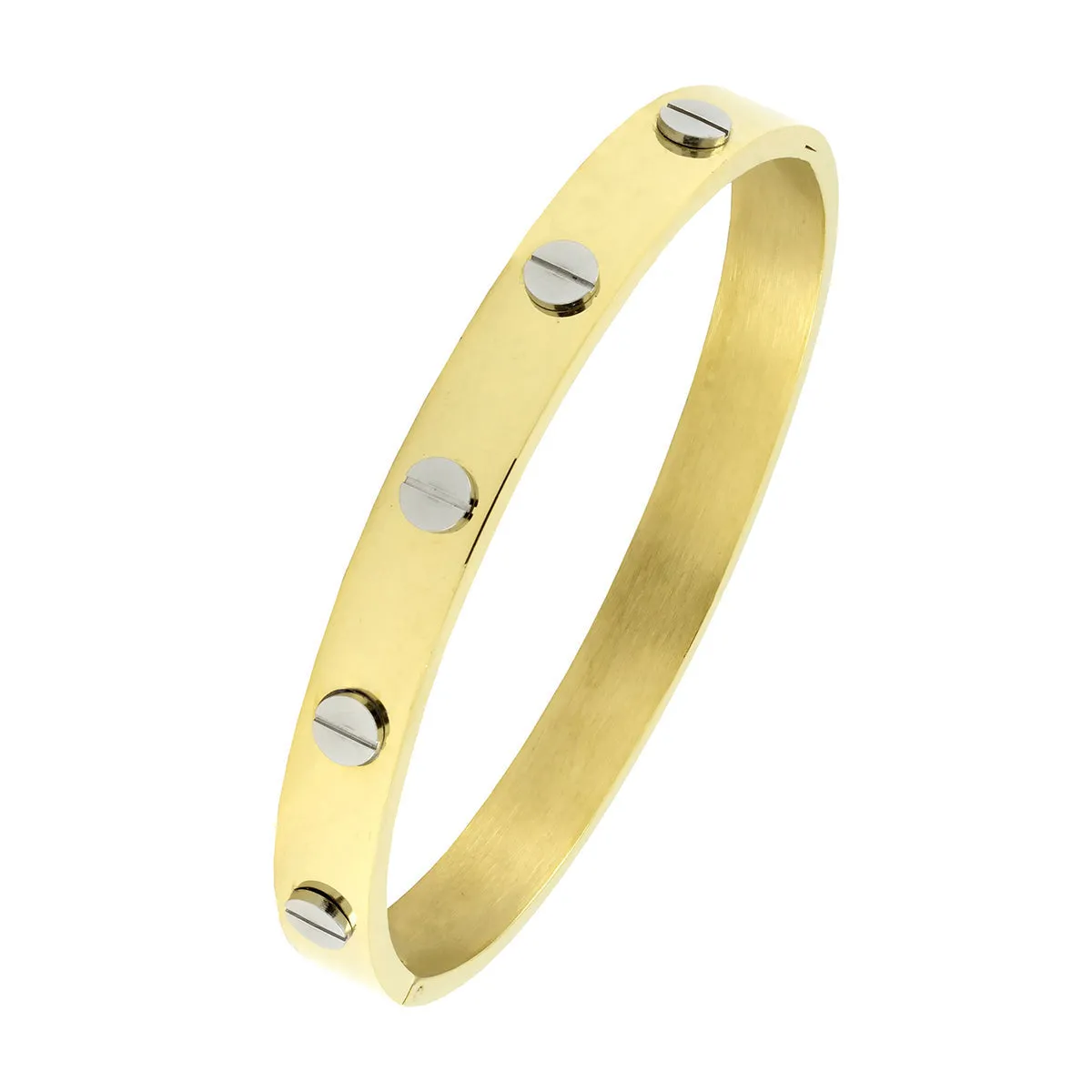 18K Gold 316L Stainless Steel Openable Kada Bangle Bracelet For Men