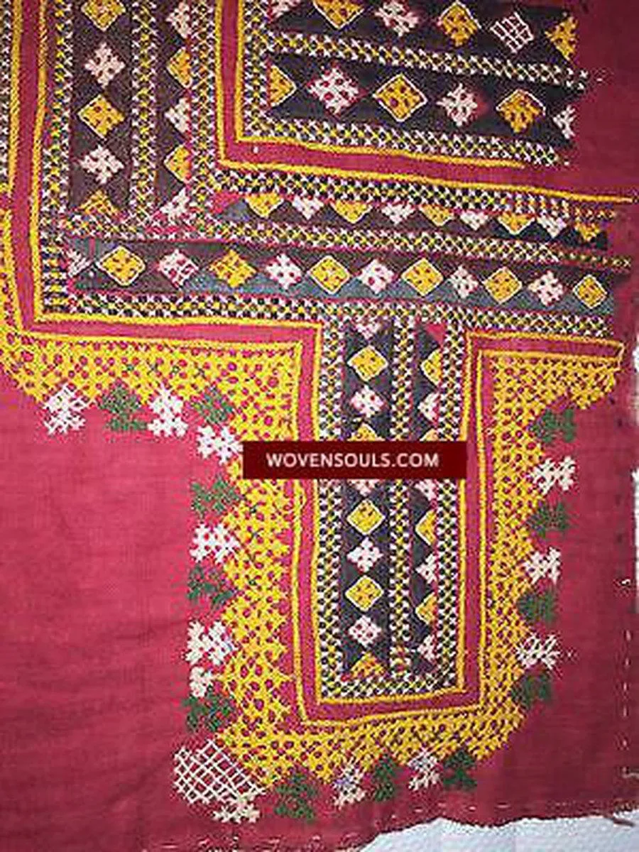 5156 SOLD Semi Antique Sind SIndh Thar Embroidery on Handwoven cotton