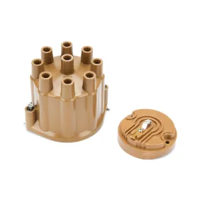 ACCEL Cap and Rotor Kit - Socket Style - Brass Terminals - Twist Lock - Tan - Non-Vented - V8