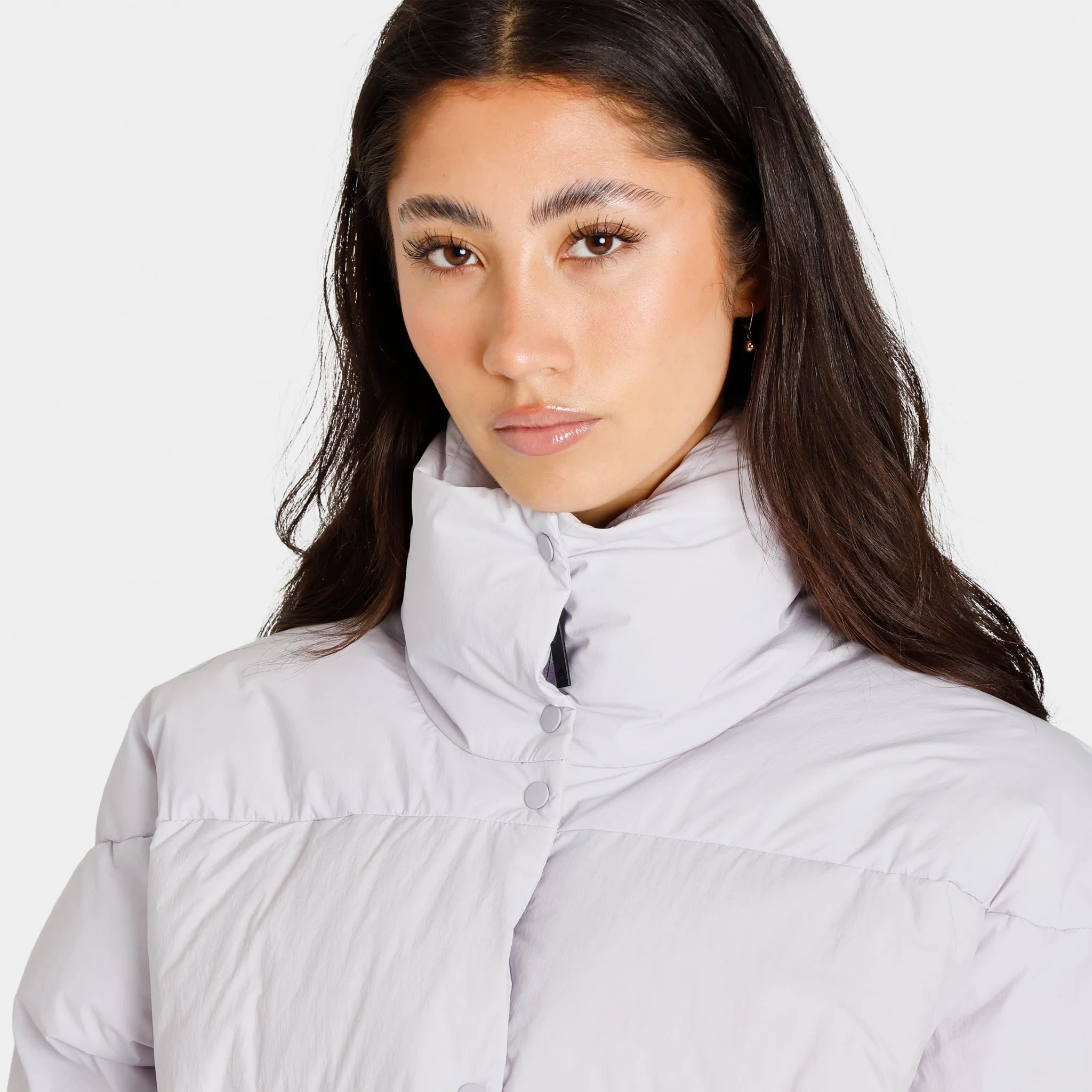 adidas Women's Sportswear Puffer Jacket Silver Dawn / Black