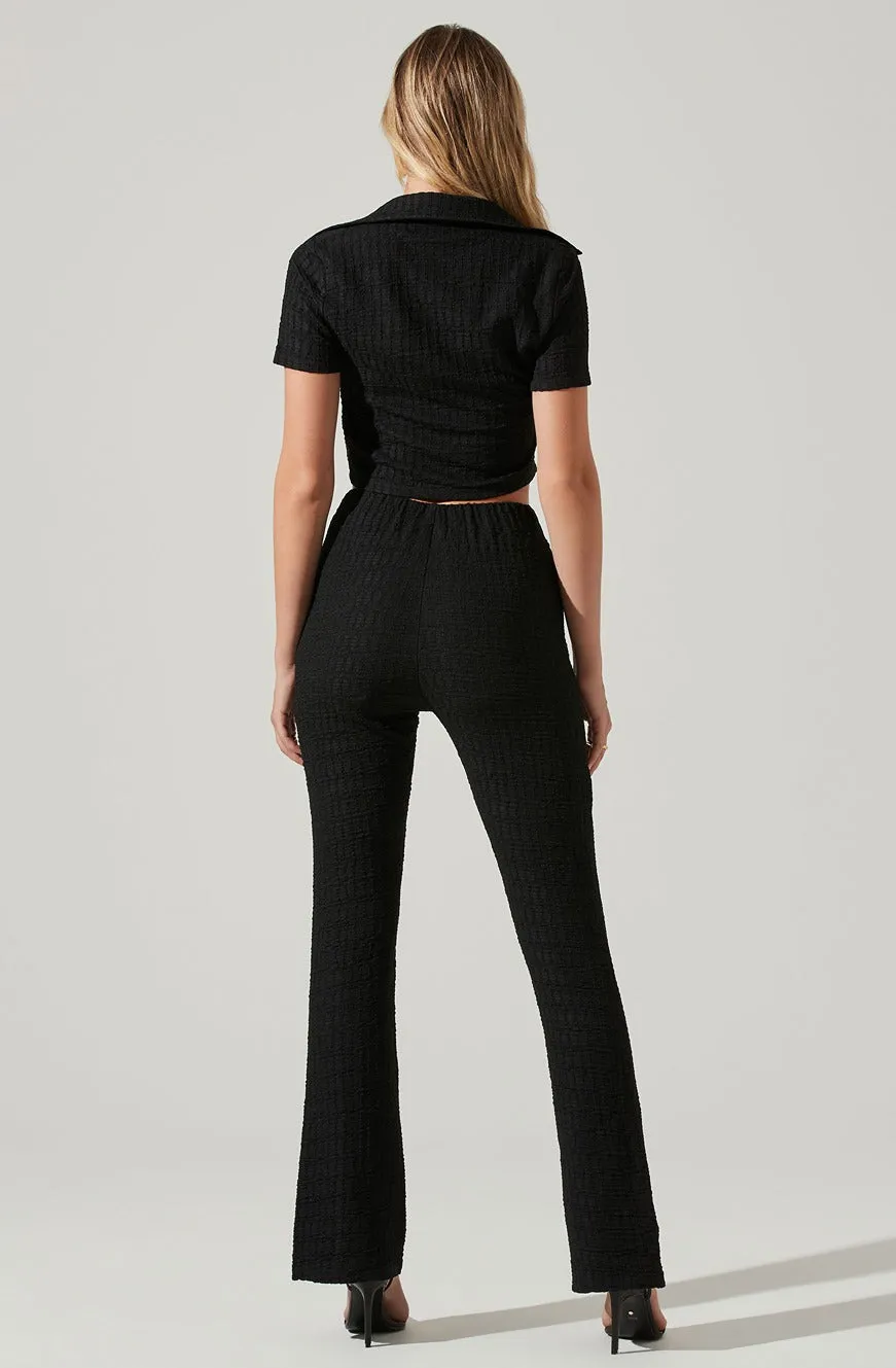 ASTR The Label Zoey Seamed Split Hem Pants in Black