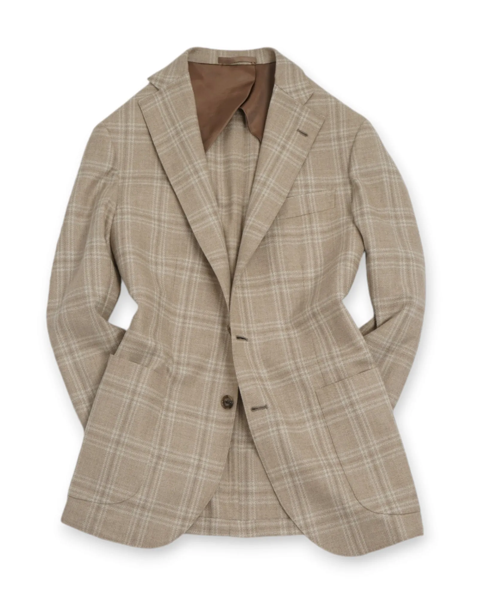 Barba Napoli - Beige Checked Wool/Cashmere Sports Jacket 52