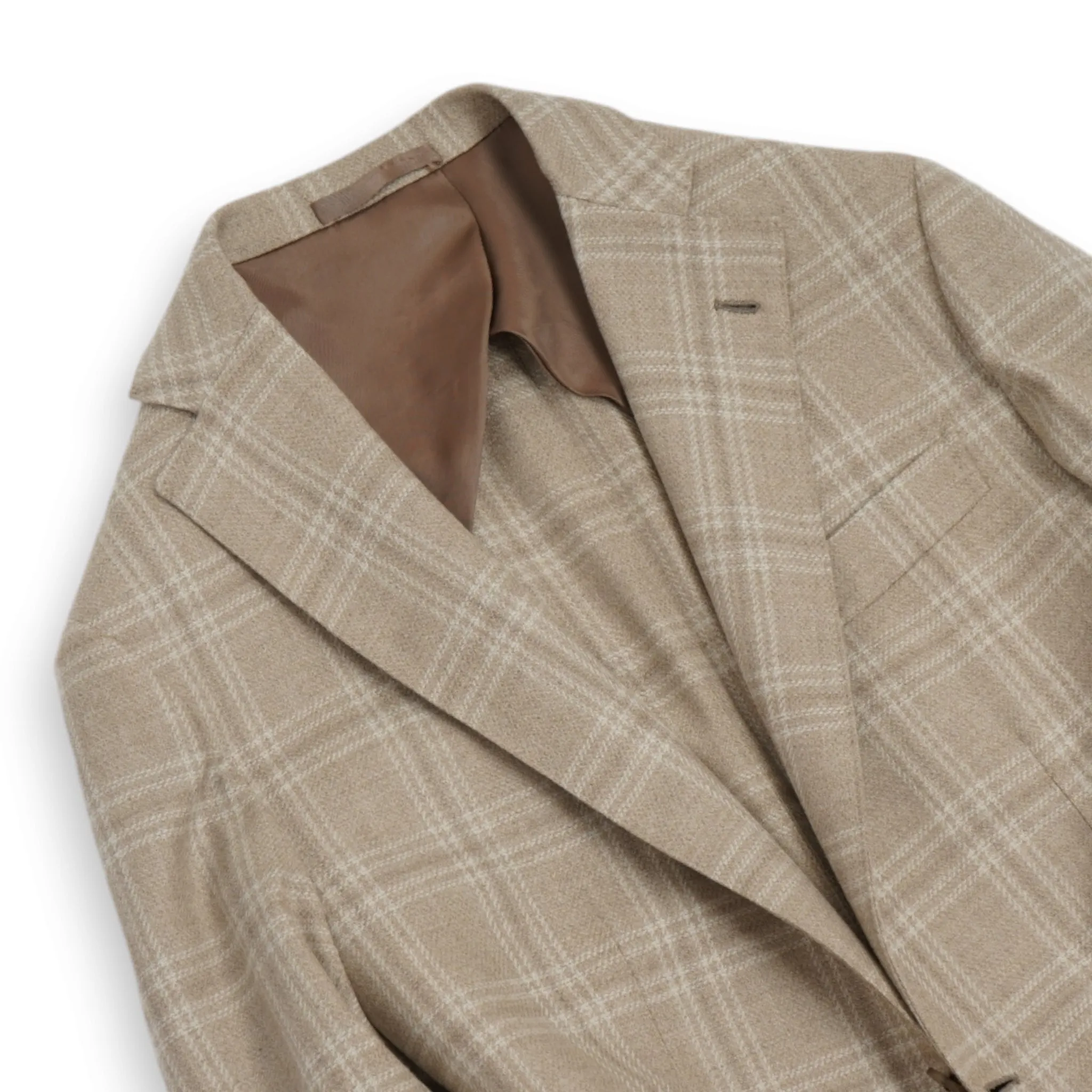 Barba Napoli - Beige Checked Wool/Cashmere Sports Jacket 52