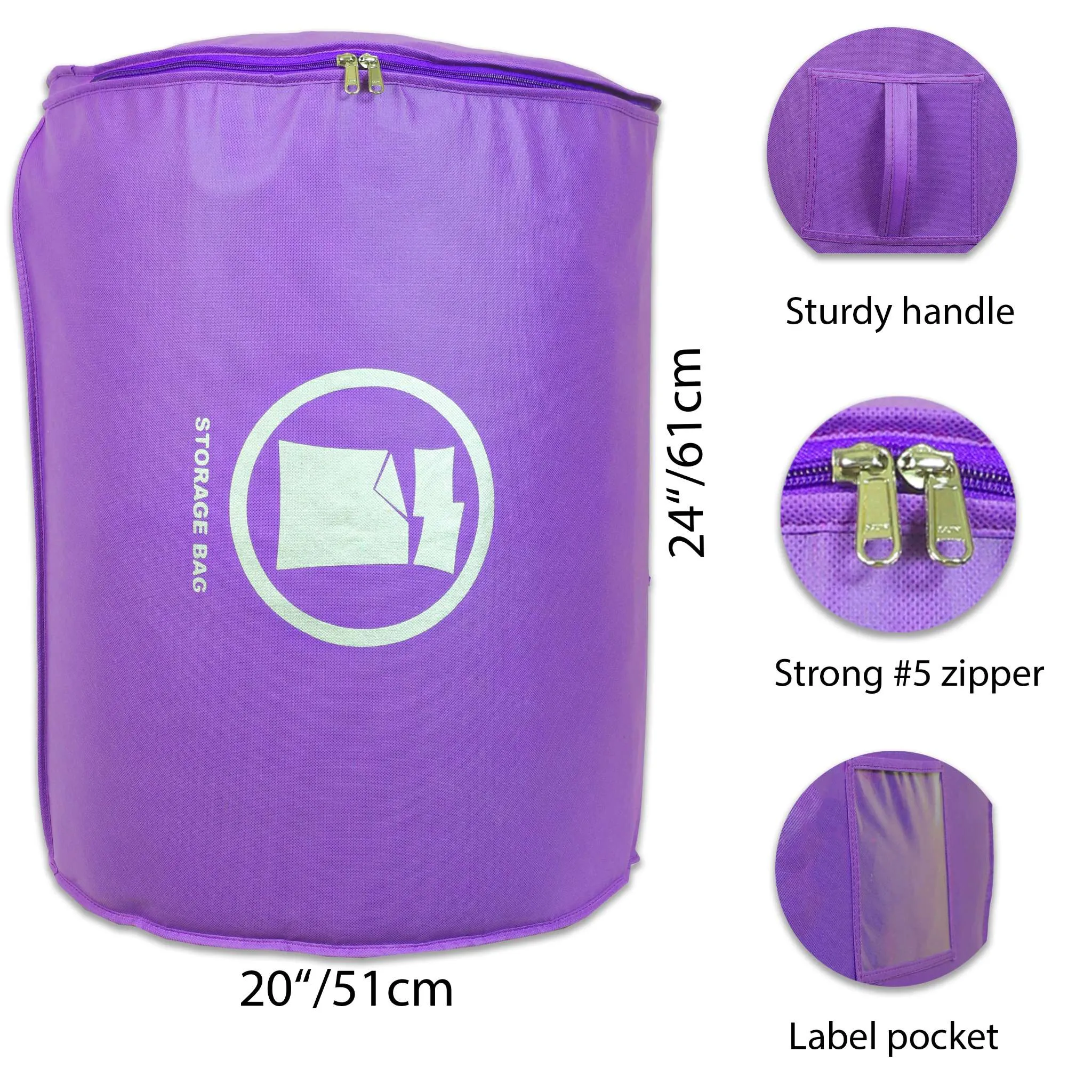 Bedding Storage Bags 24" - Purple