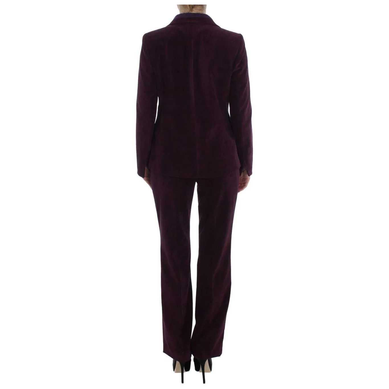 BENCIVENGA Elegant Purple Wool Blend Three Piece Suit Set