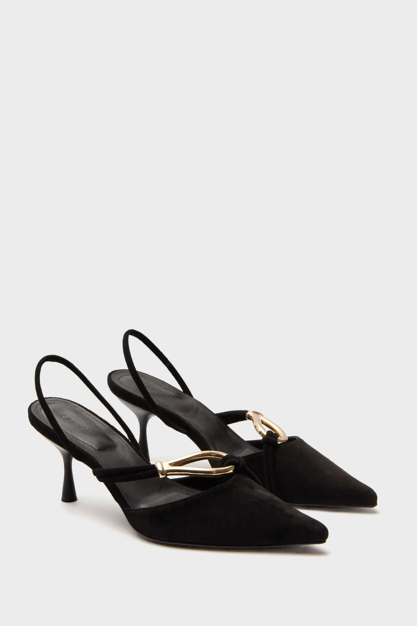 Black Love Knot Slingback Heels