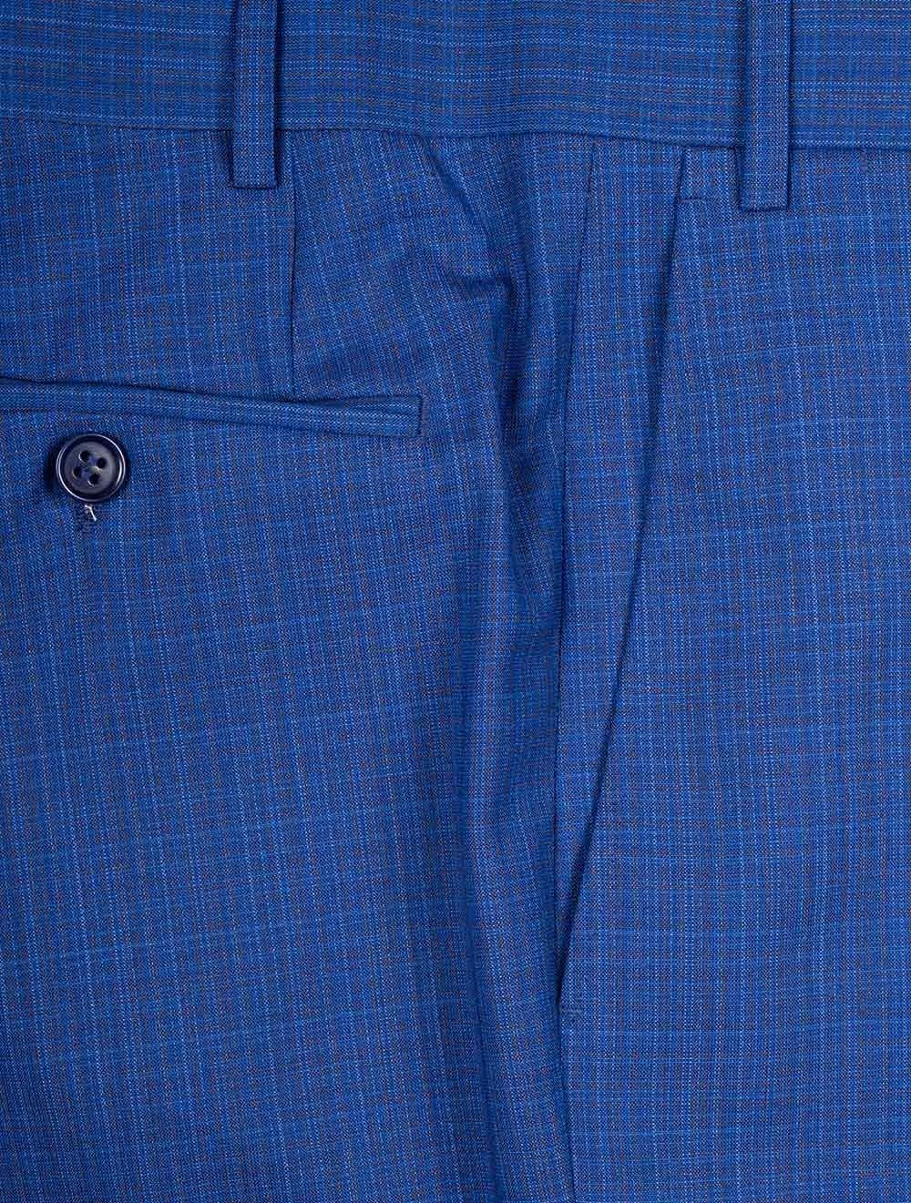 Blue Micro Check Classic Fit Suit Blue