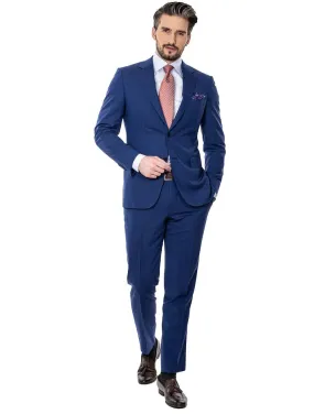 Blue Micro Check Classic Fit Suit Blue