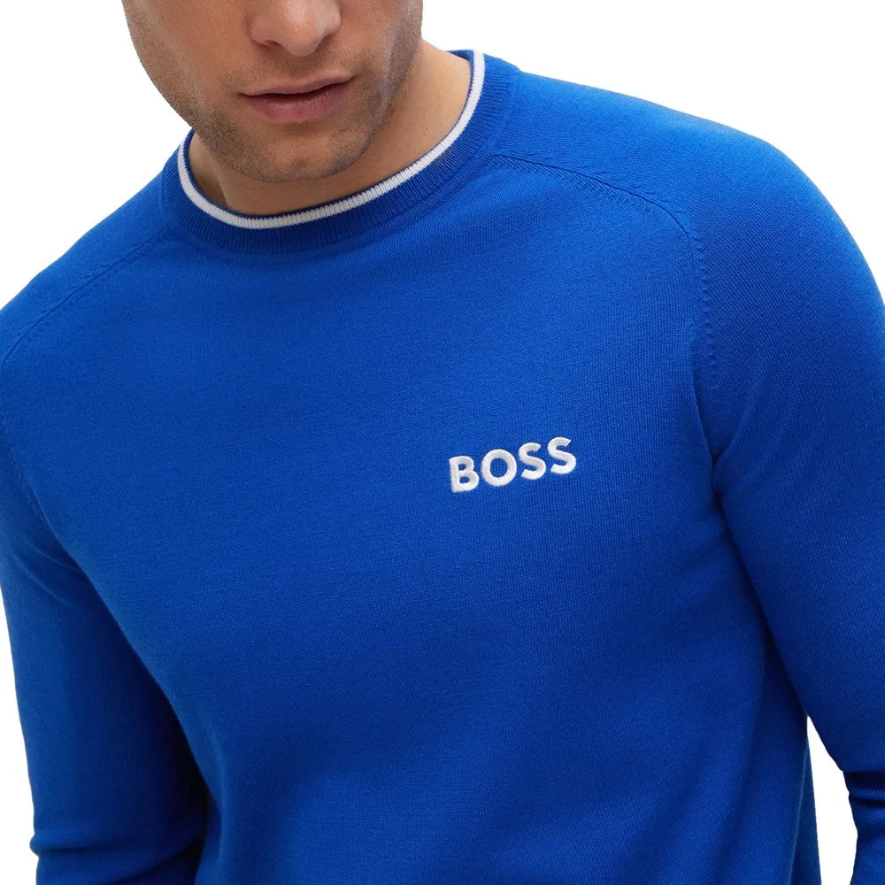 BOSS Ralvin Regular Fit Stretch Golf Sweater - Medium Blue