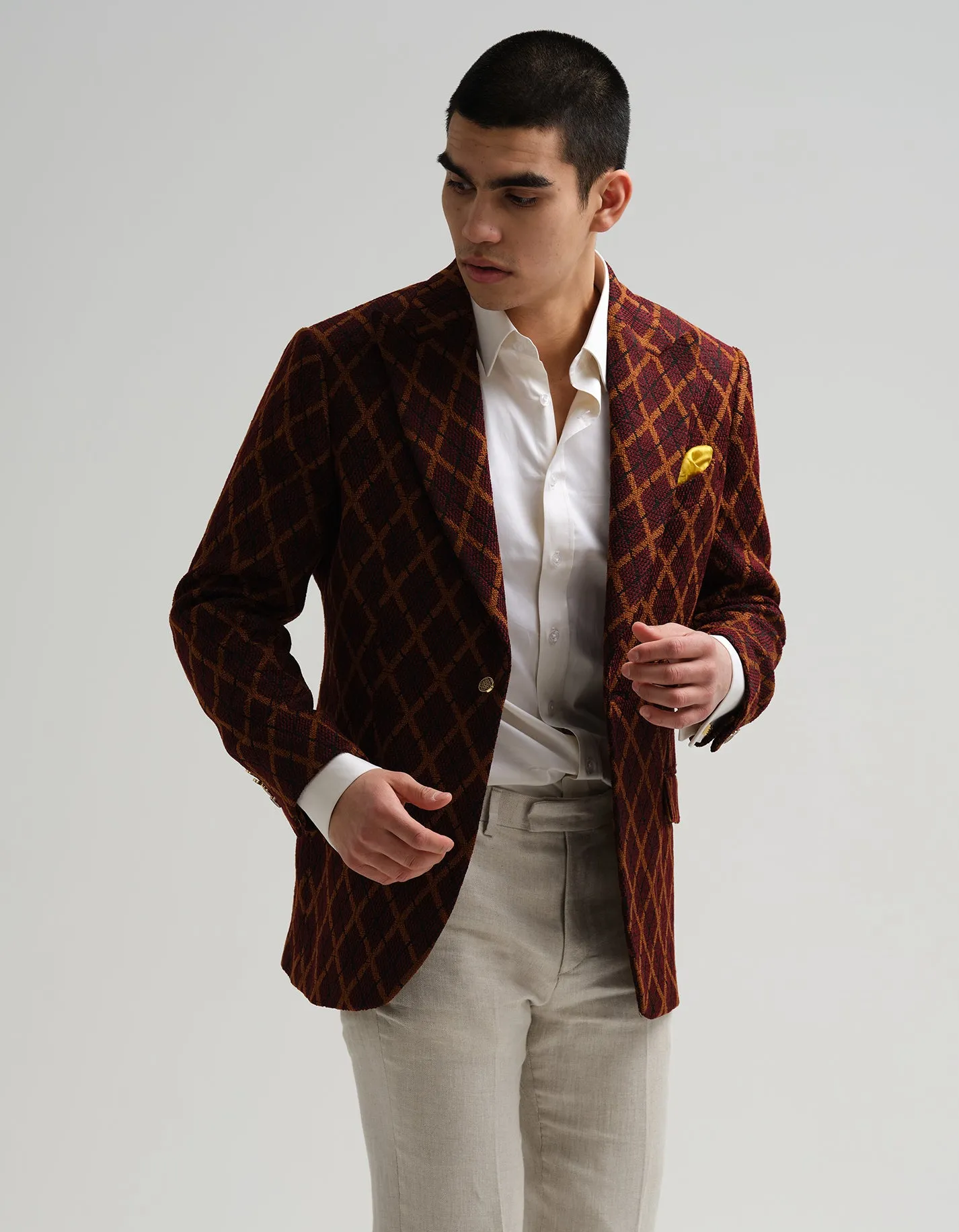 Burgundy & Gold Diamond Jacket