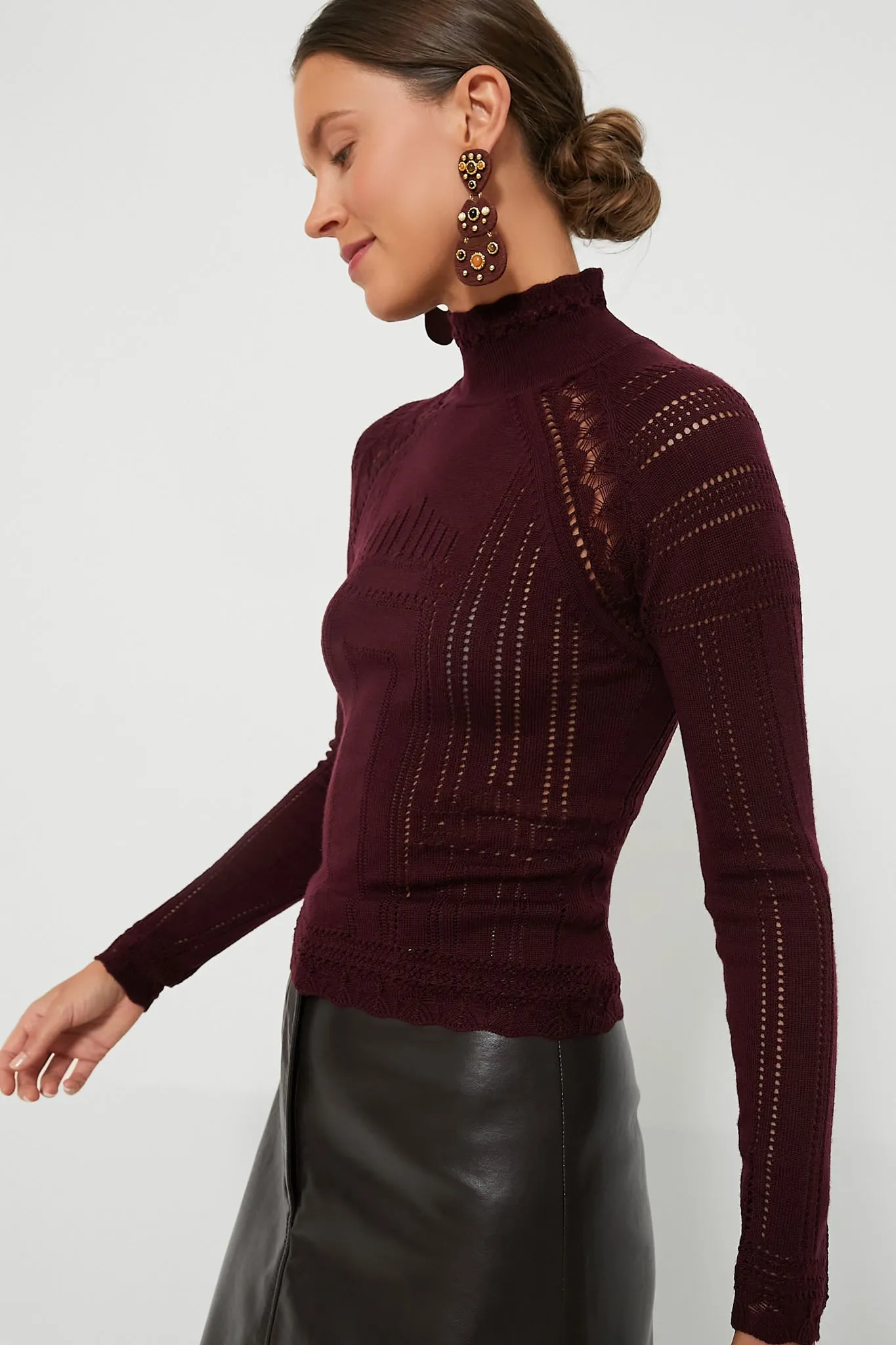 Burgundy Paxton Knit Turtleneck