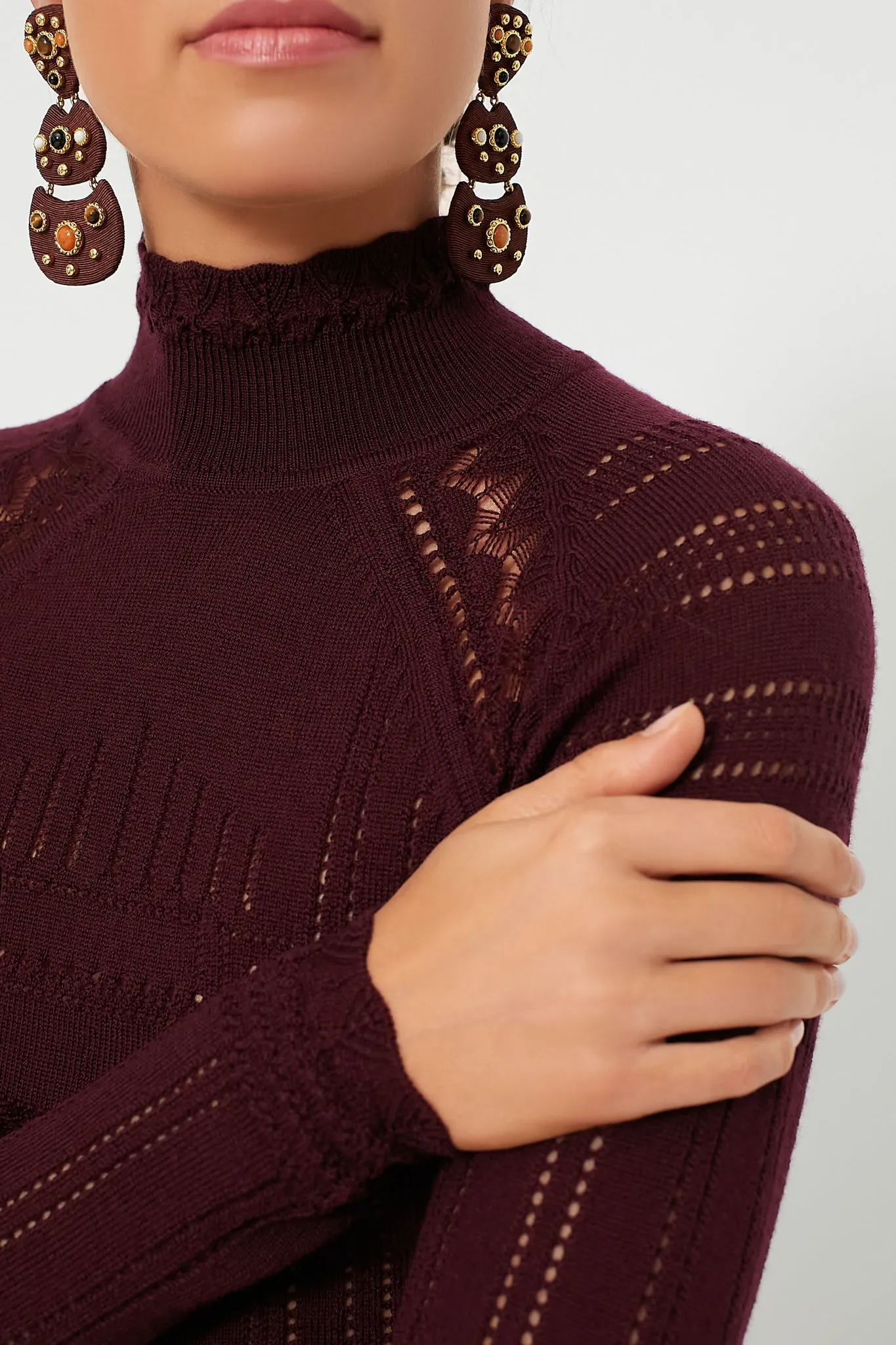 Burgundy Paxton Knit Turtleneck