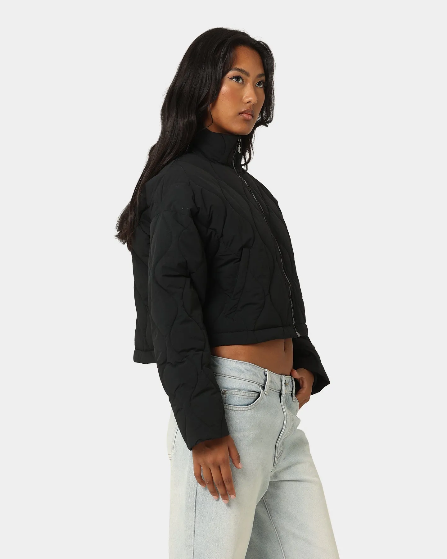 Champion Women's Lifestyle Cropped Puffer Jacket Black