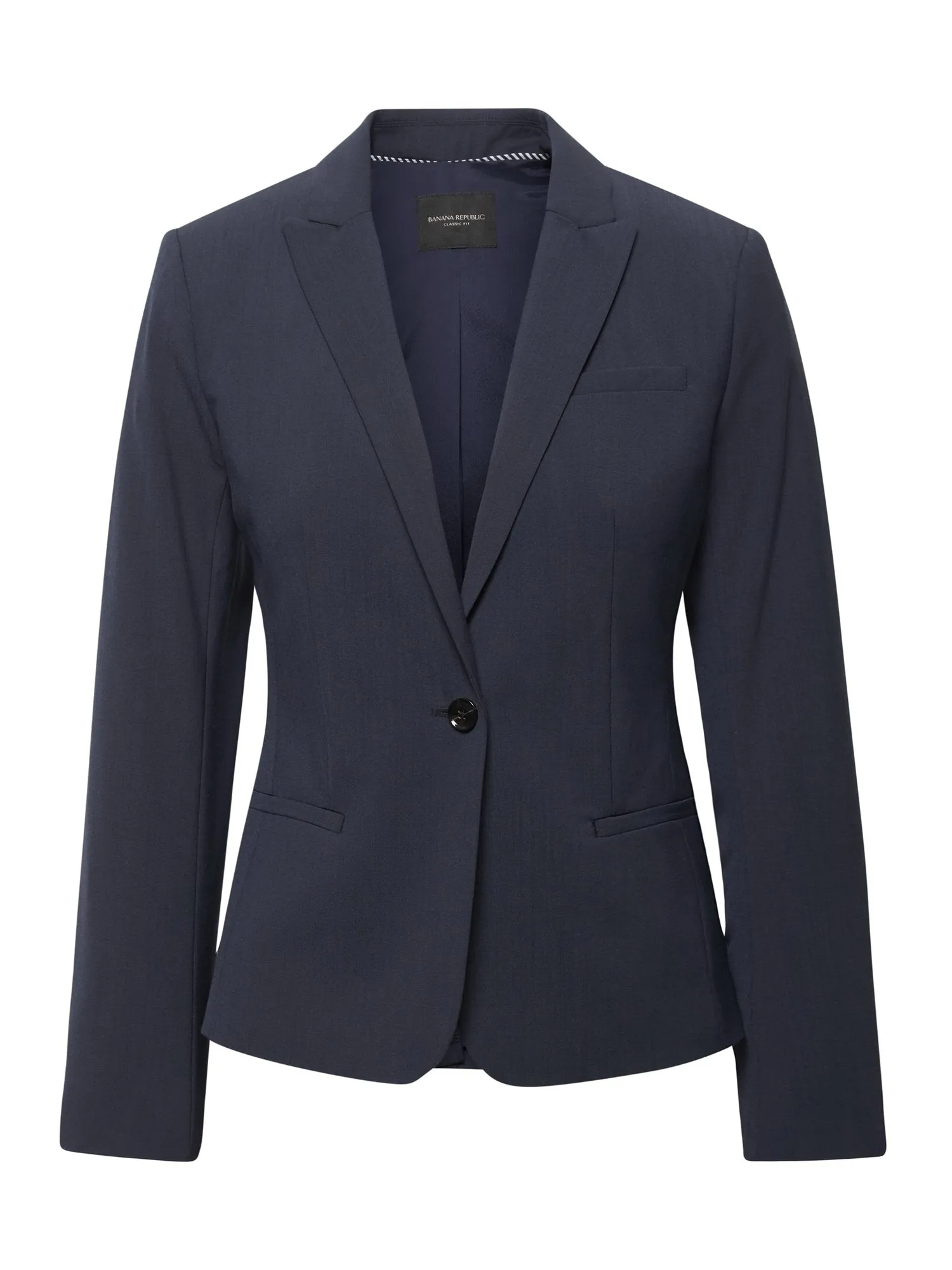 Classic-Fit Italian Wool-Blend Blazer in Navy