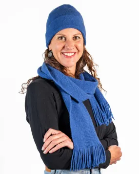 Cornflower Blue #2 Plain Possum Merino Wool Scarf - NX102