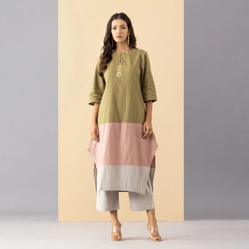 Cotton A-line Kurti Dress For Women | Multicolour