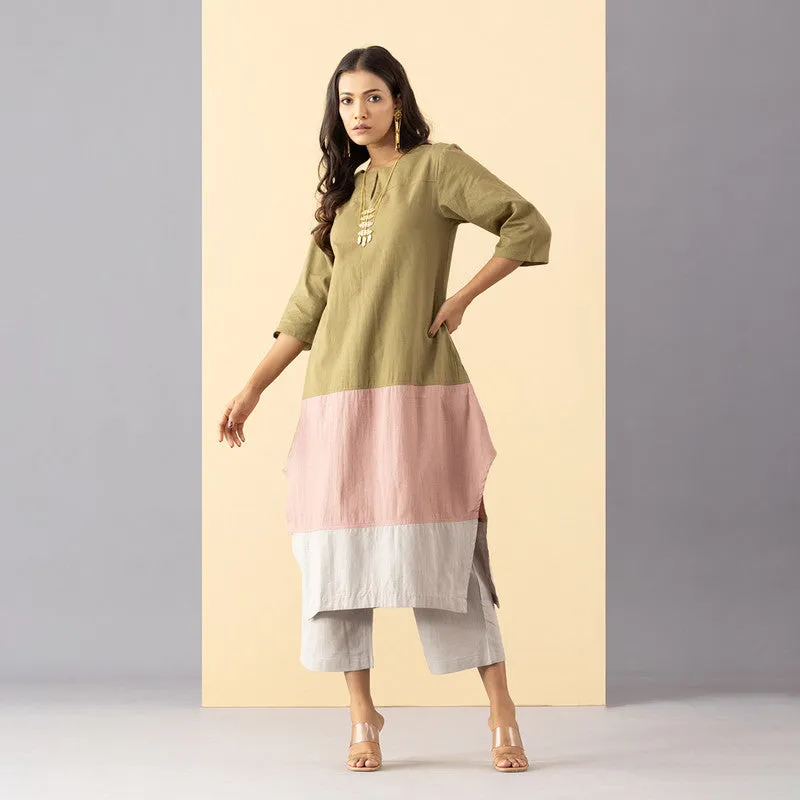 Cotton A-line Kurti Dress For Women | Multicolour