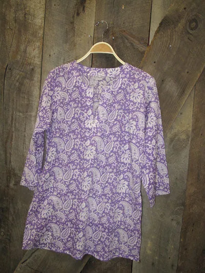 Cotton Tunic Top Lavender