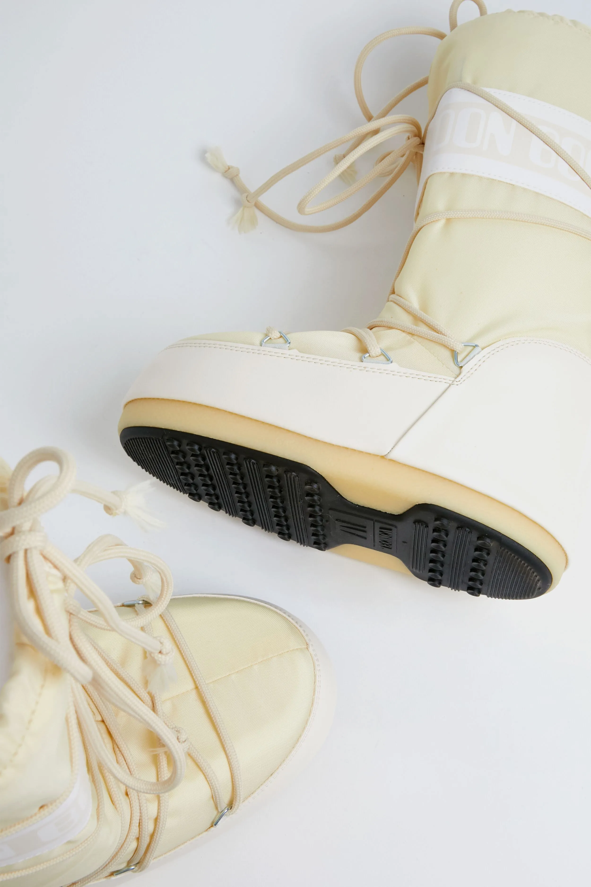 Cream Icon Nylon Boots