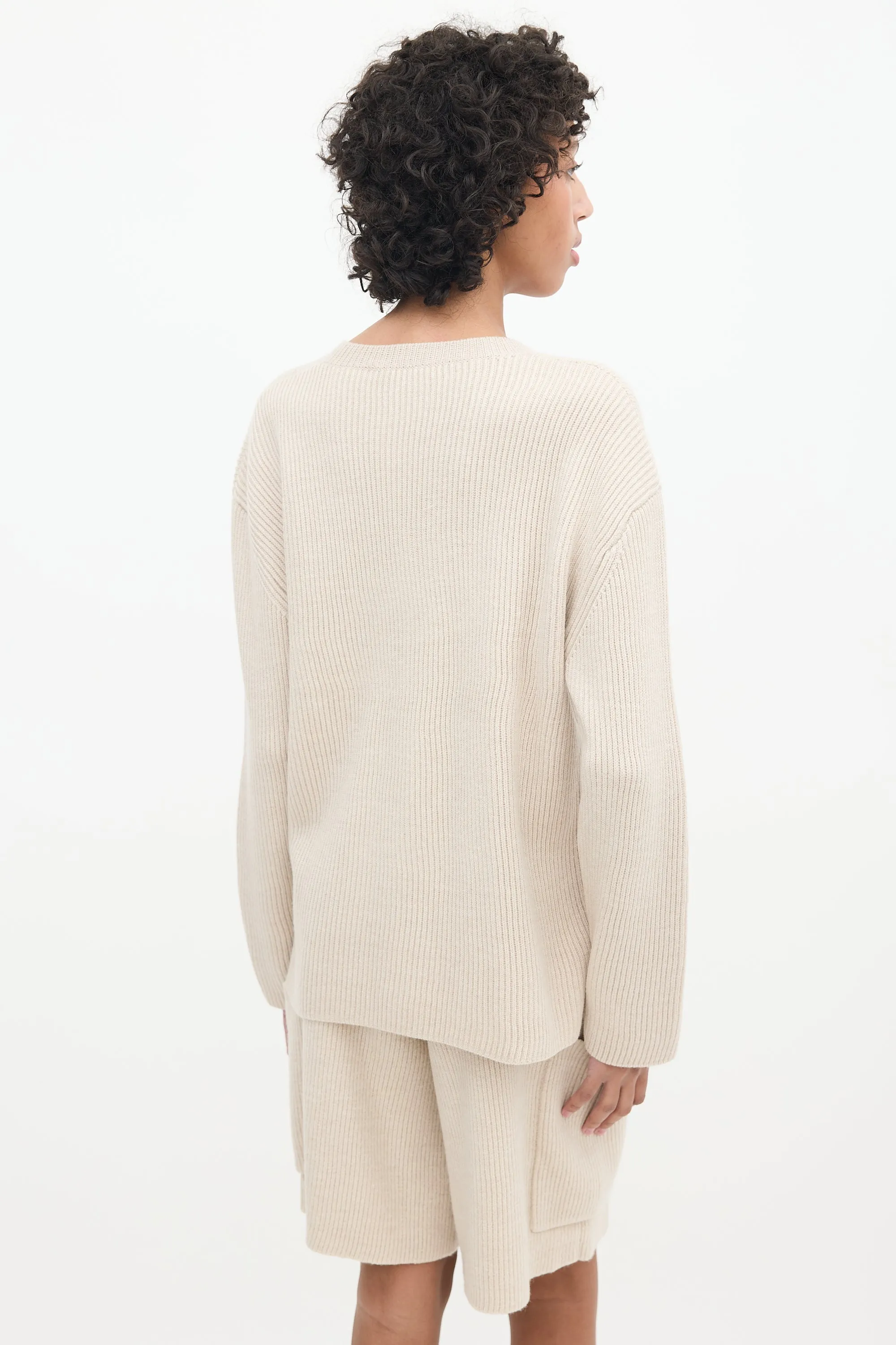 Cream Wool Knit Co-Ord Set