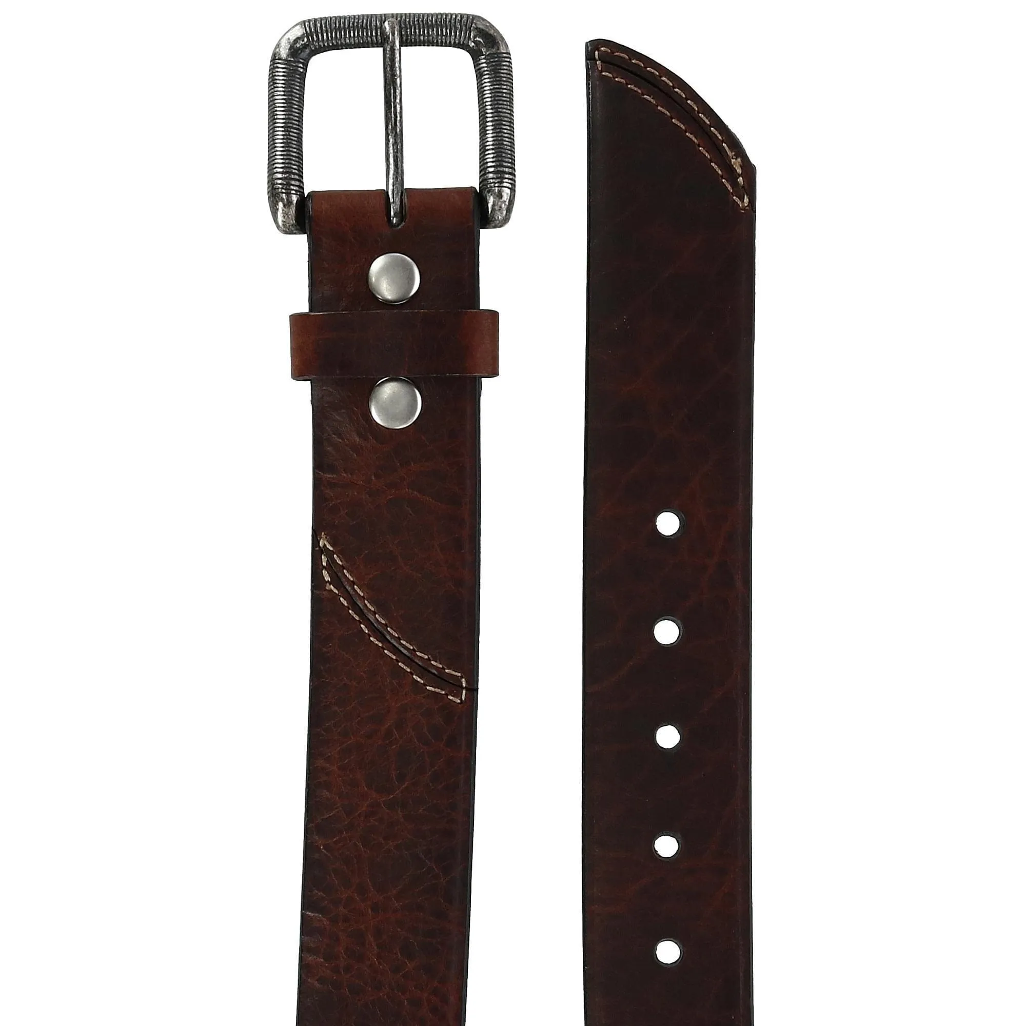 CrookhornDavis Men's The Crossfire 40mm Genuine Bison Leather Belt