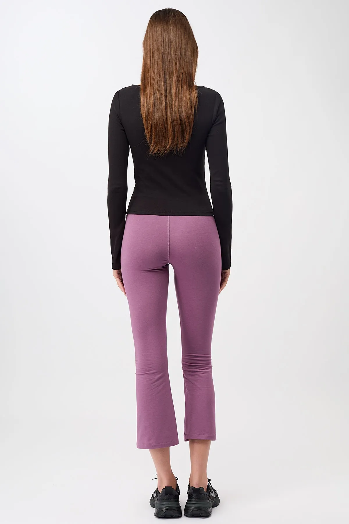 Cropped Flared Pants Grape