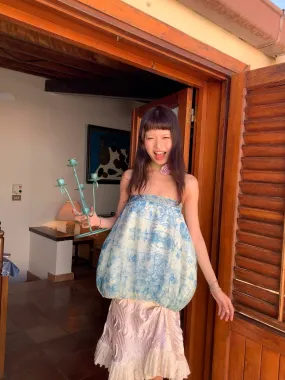 Crystal Blue Jellyfish light organza  top/skirt