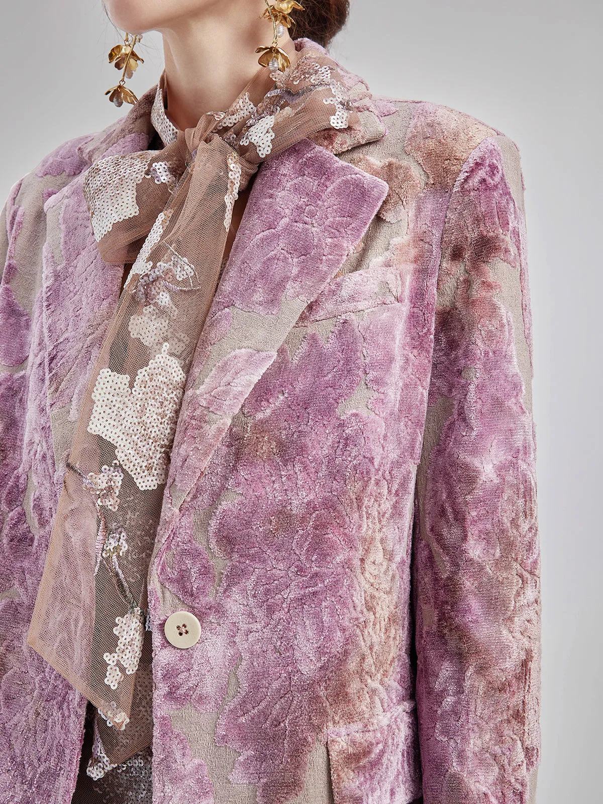 Custom Italian Rose Jacquard Blazer