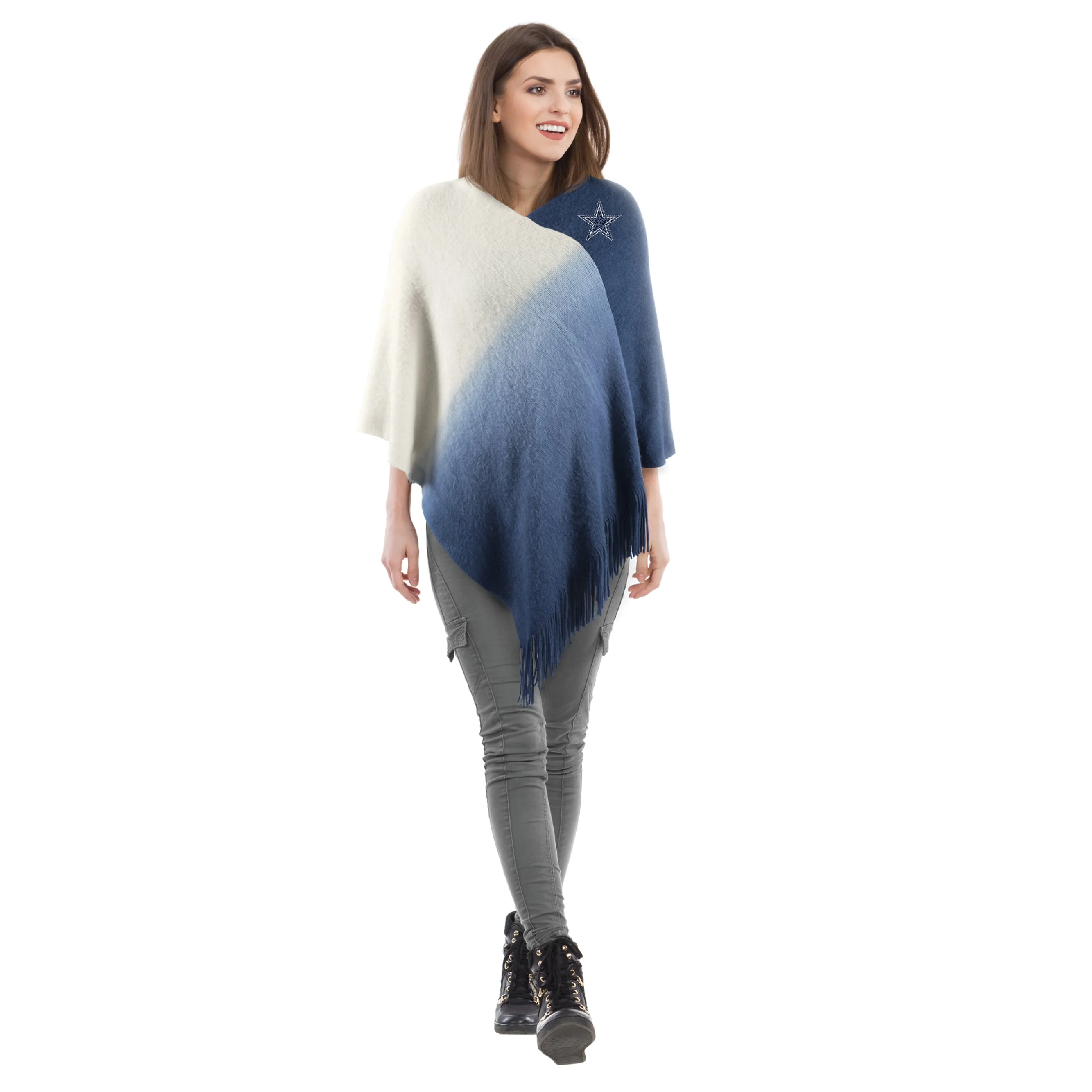 Dallas Cowboys Dip Dye Poncho