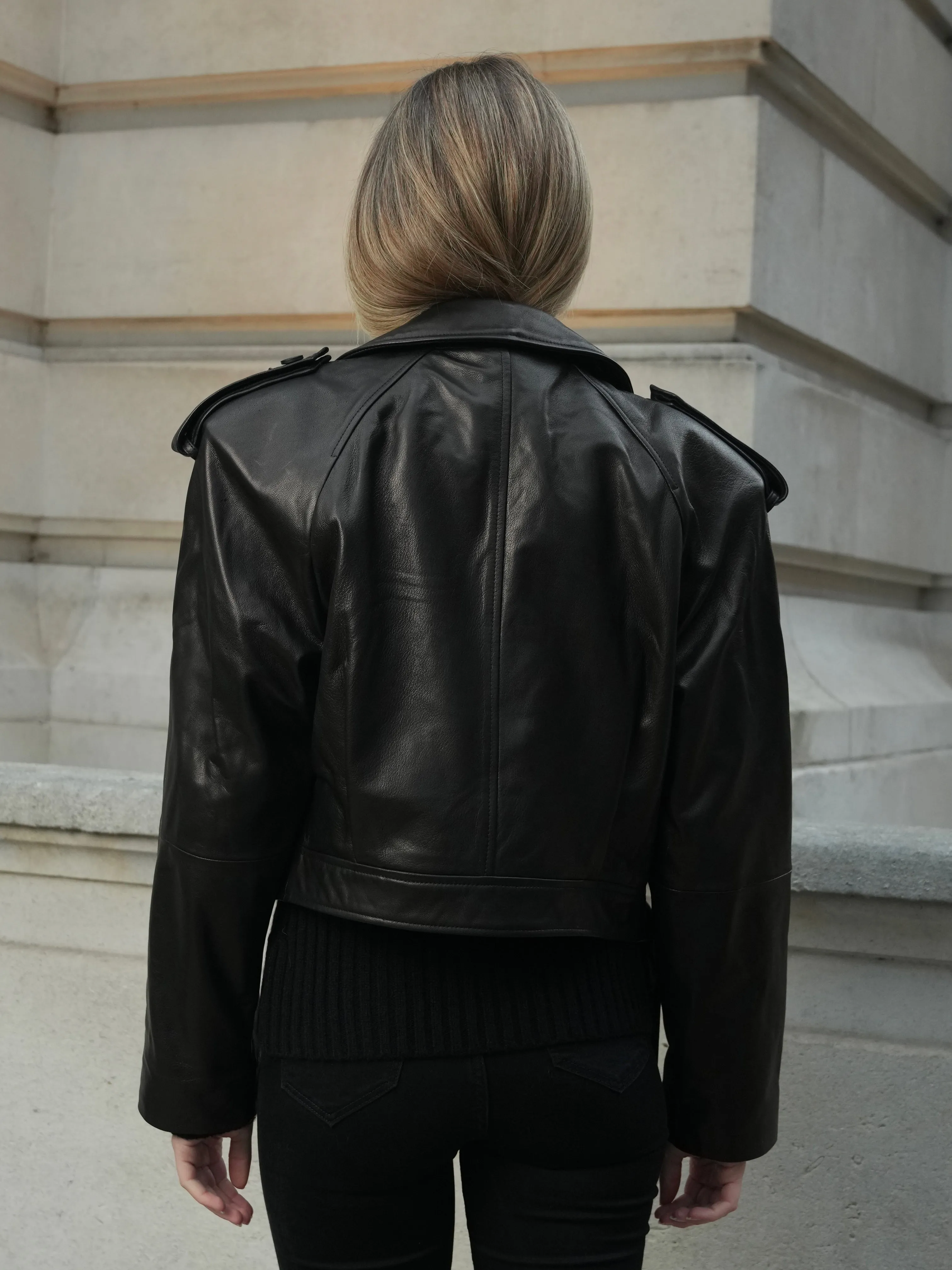 Daria oversized leather jacket