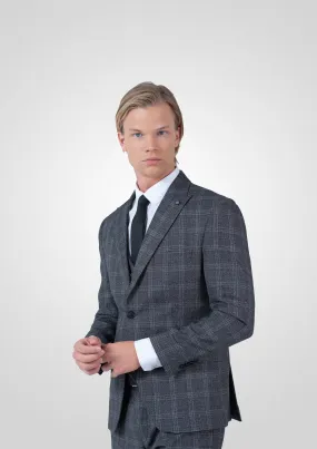 Dark Gray Mehmet Emin Theke 3-Piece Vested Suit