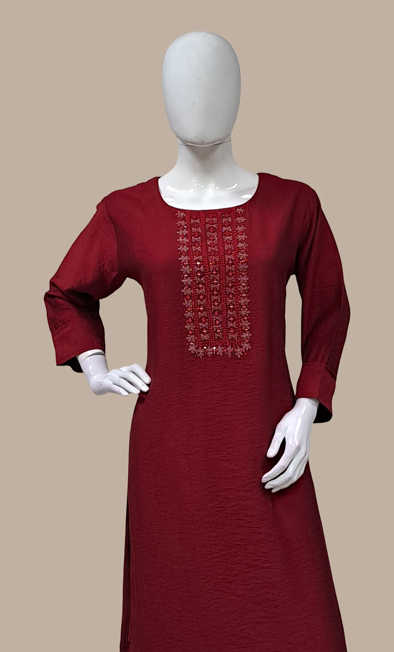 Deep Maroon Kurti Top