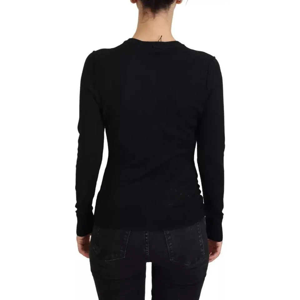 Dolce & Gabbana Black Long Sleeve Blouse Sweater