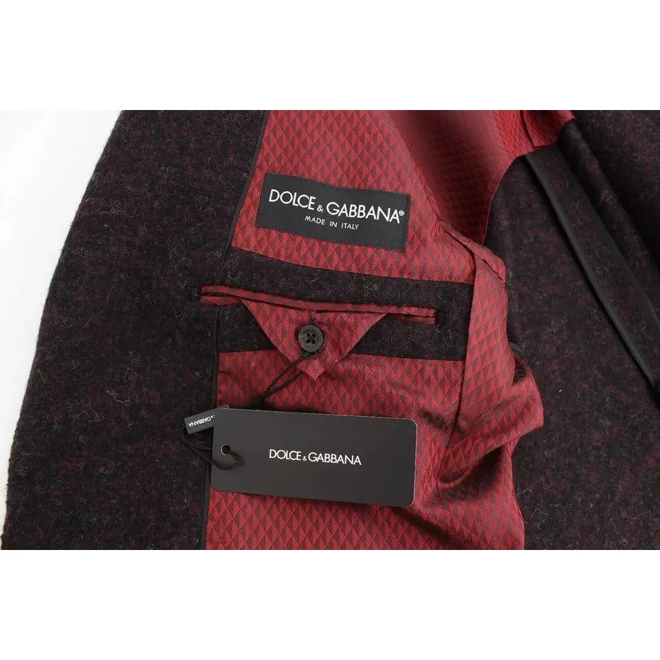 Dolce & Gabbana Bordeaux Alpaca Two Button Jacket Blazer