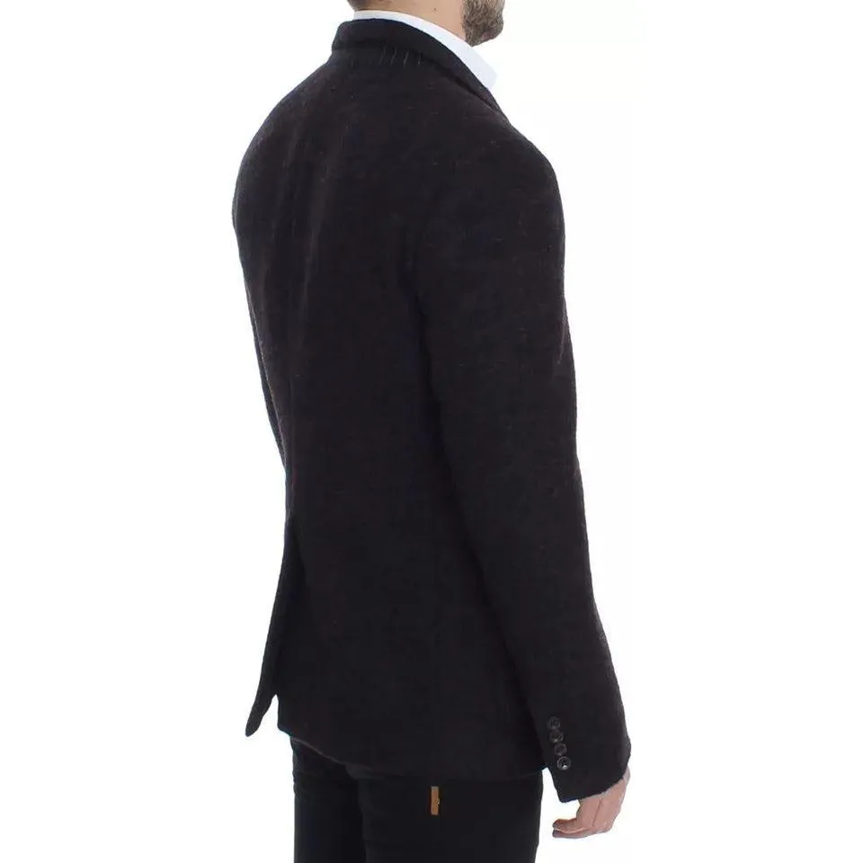 Dolce & Gabbana Bordeaux Alpaca Two Button Jacket Blazer