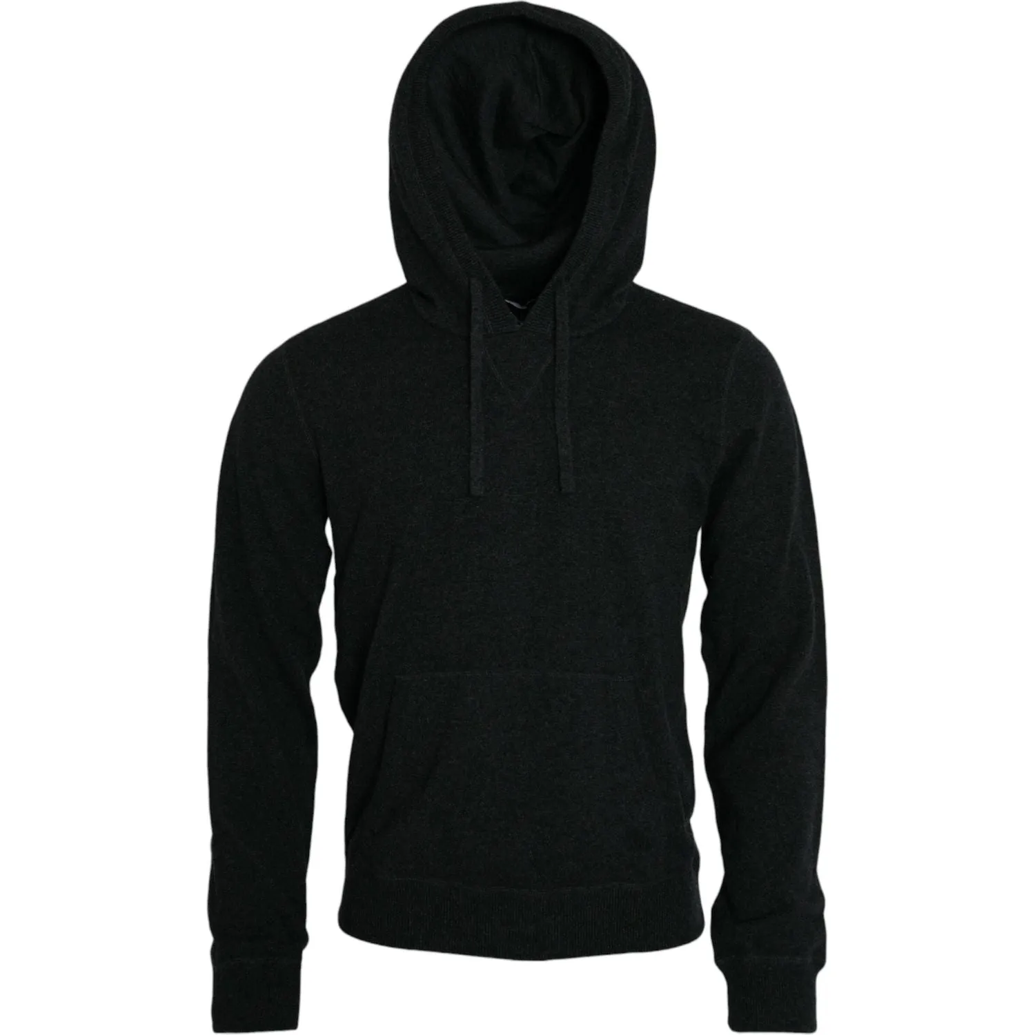 Dolce & Gabbana Dark Gray Cashmere Hooded Pullover Sweater