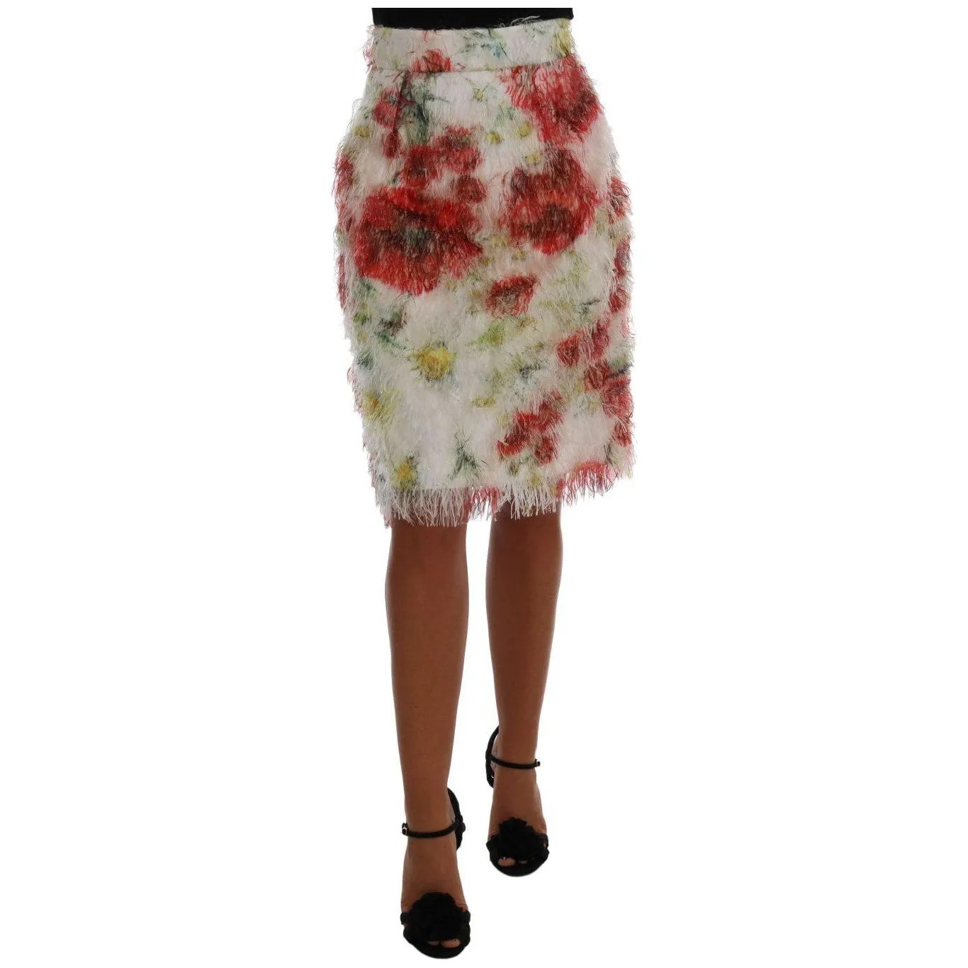 Dolce & Gabbana Elegant Floral High-Waist Pencil Skirt