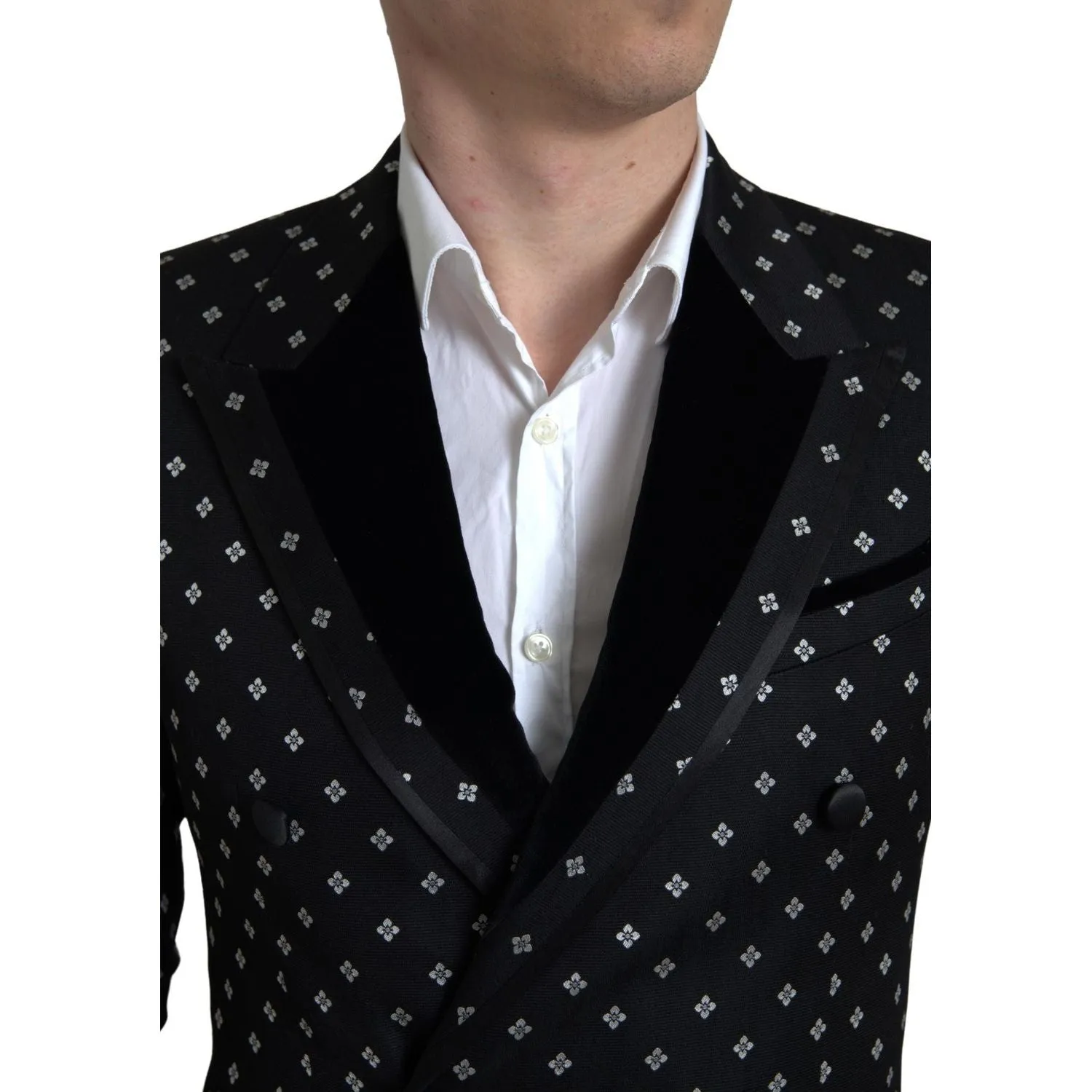 Dolce & Gabbana Elegant Geometric Patterned Slim Blazer