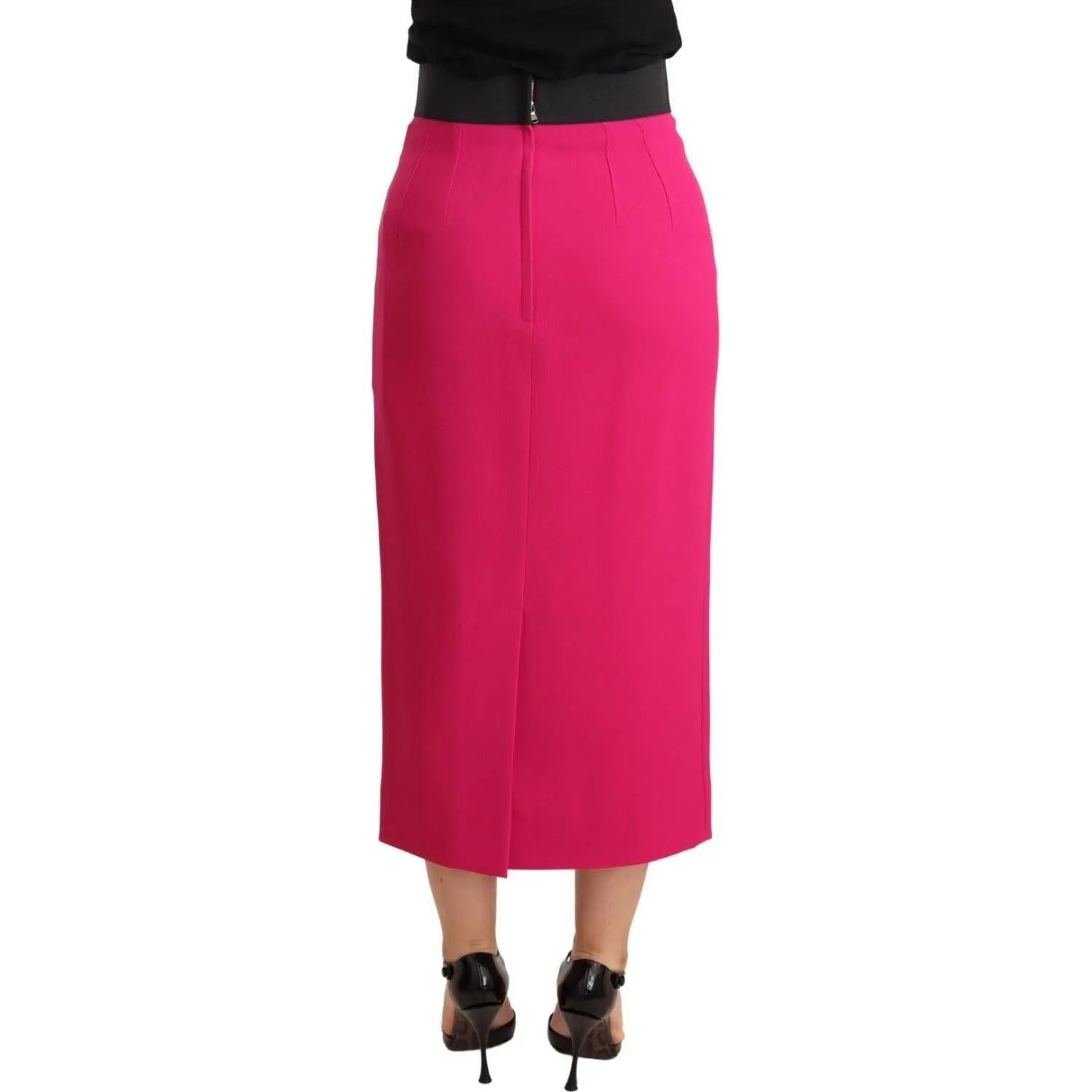 Dolce & Gabbana Elegant High-Waisted Pencil Skirt in Pink