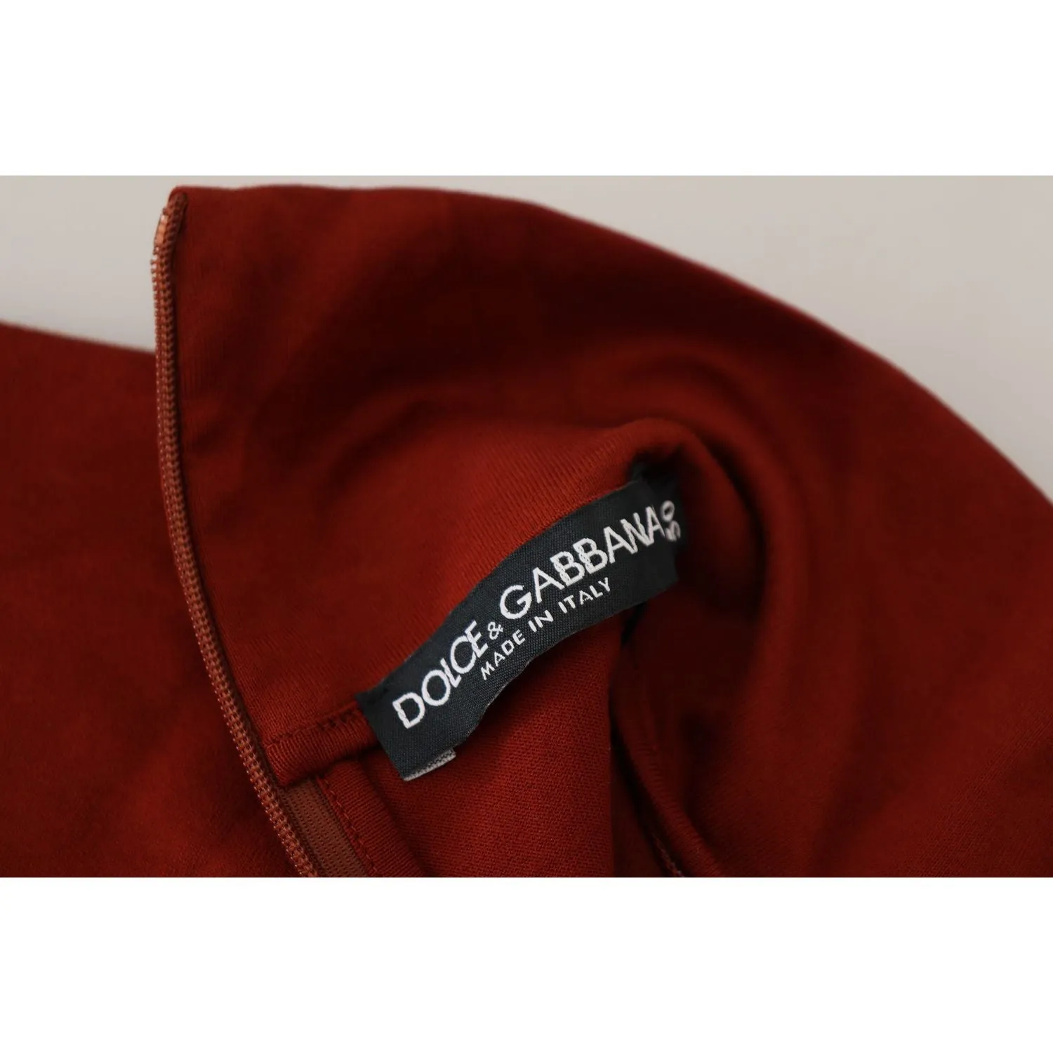 Dolce & Gabbana Elegant Maroon Collar Zip Sweater