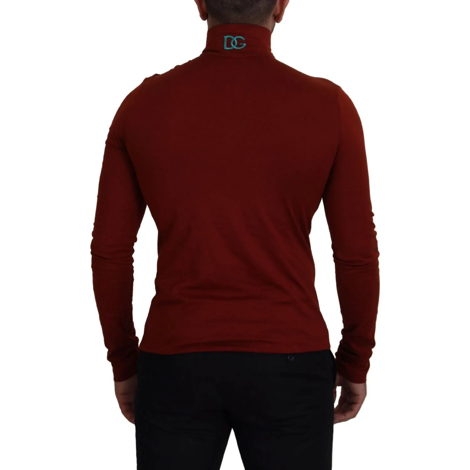 Dolce & Gabbana Elegant Maroon Collar Zip Sweater