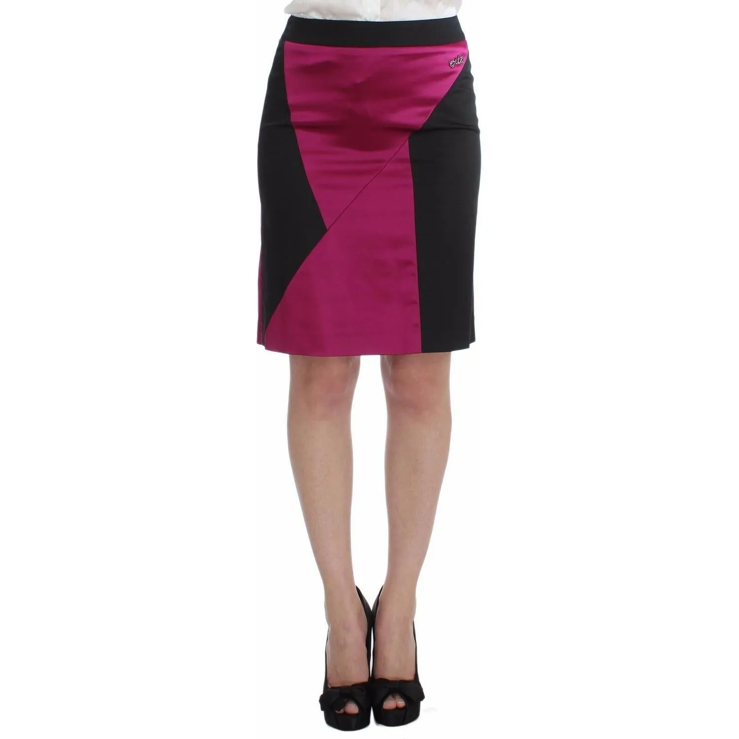 Dolce & Gabbana Elegant Pencil Skirt in Black and Pink