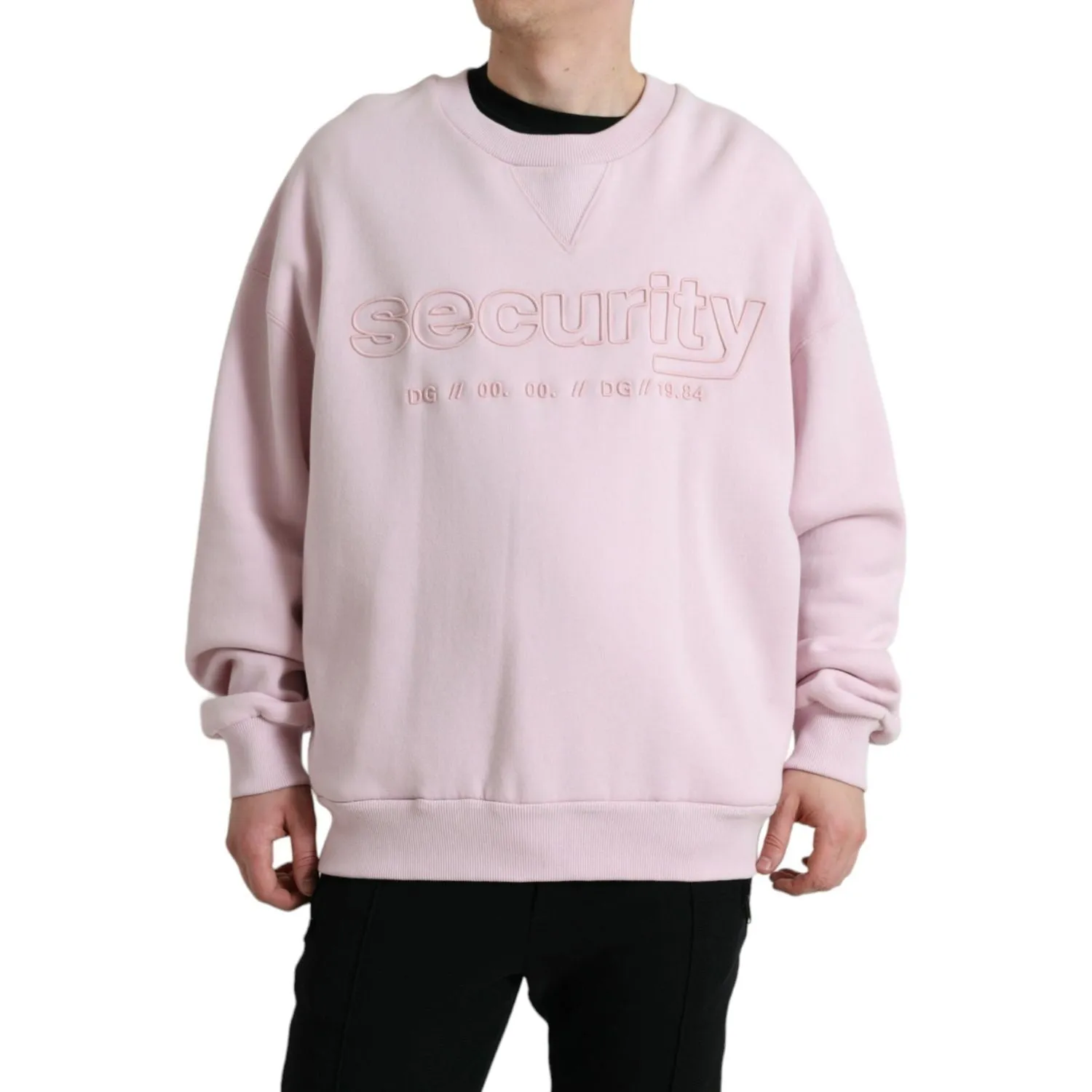 Dolce & Gabbana Elegant Pink Crew Neck Logo Sweater