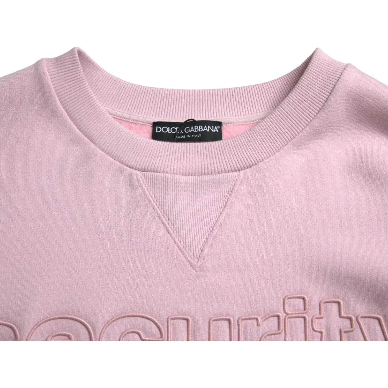 Dolce & Gabbana Elegant Pink Crew Neck Logo Sweater