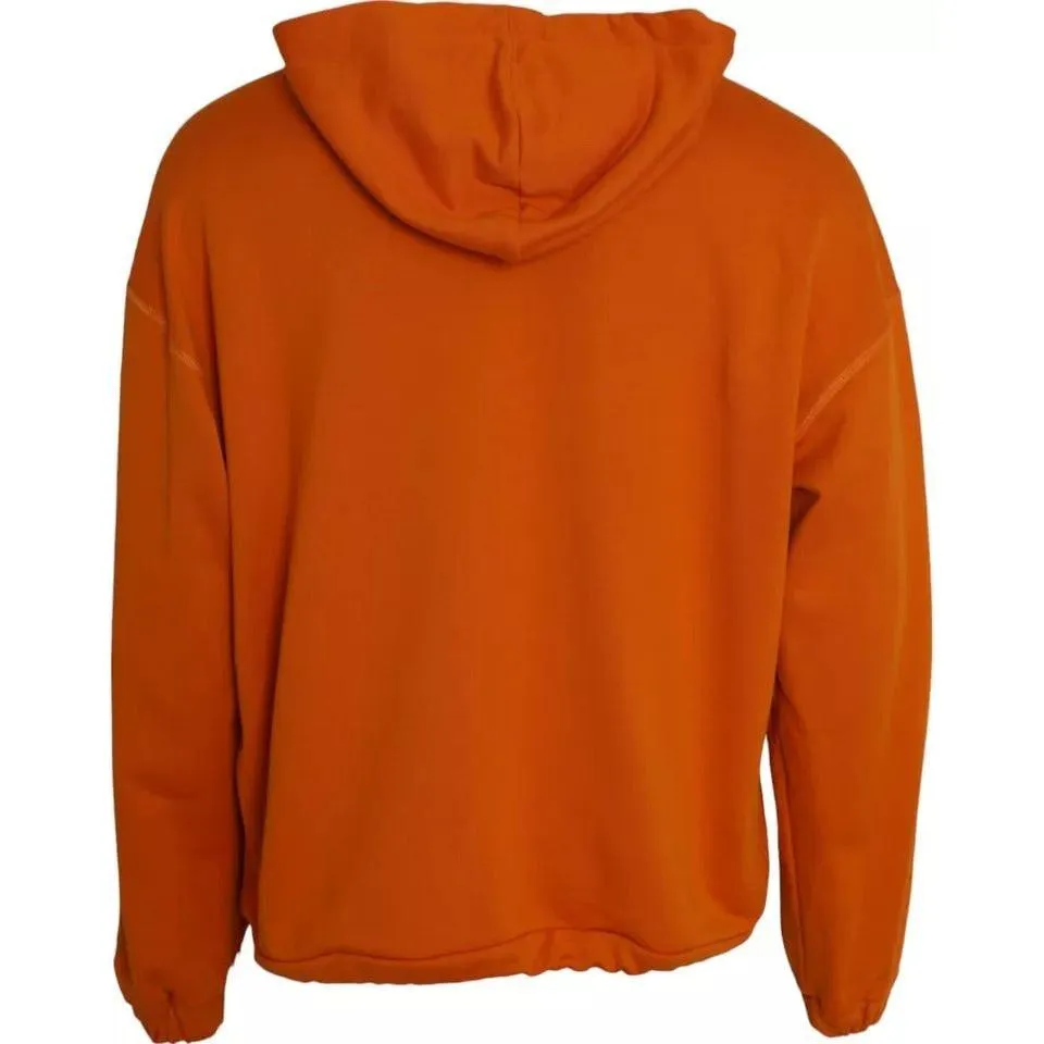 Dolce & Gabbana Orange Hooded Pullover Sweatshirt Sweater