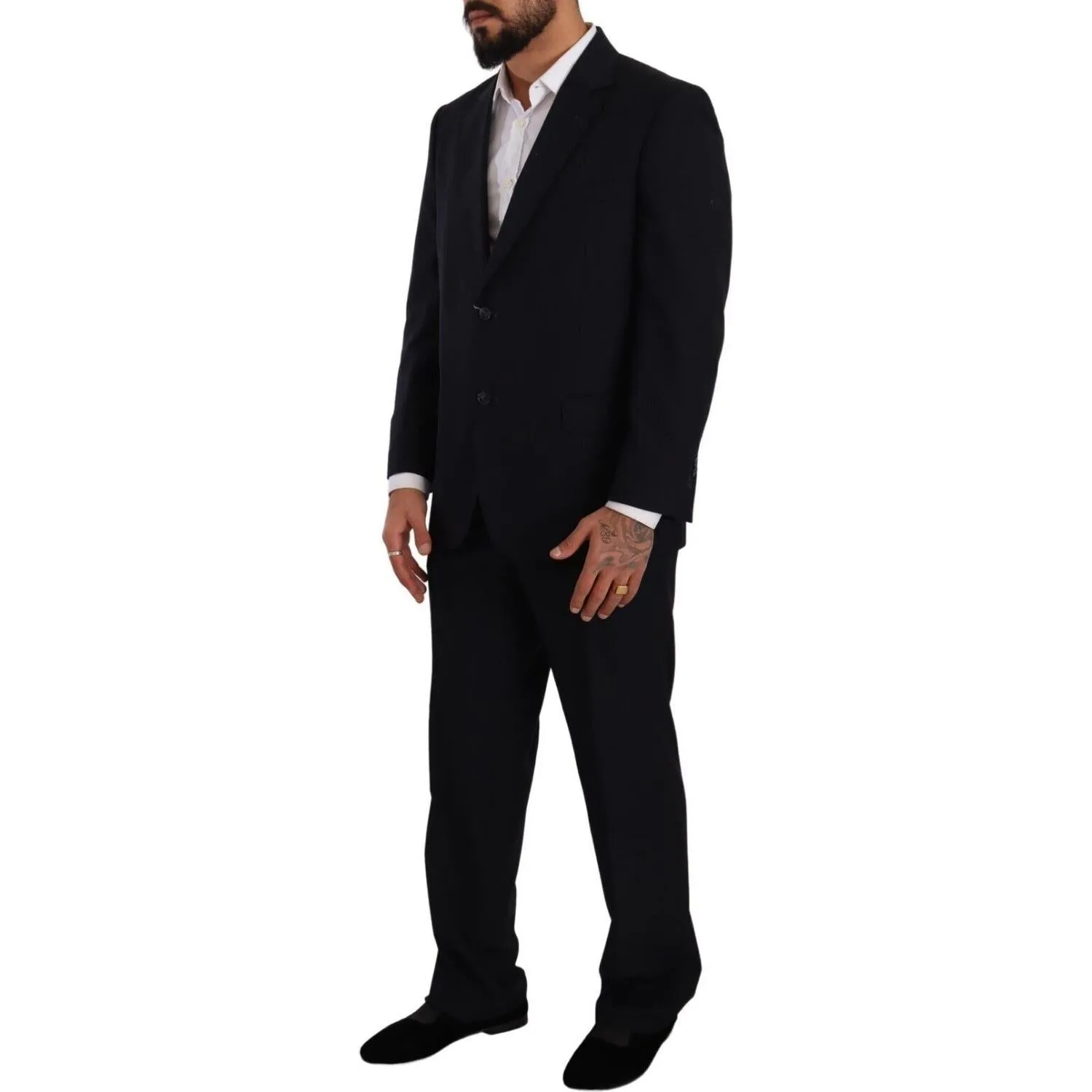 Domenico Tagliente Elegant Black Two-Piece Suit Ensemble