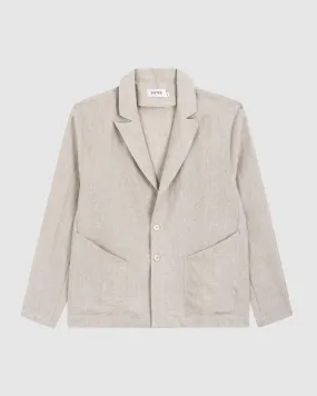 ELBA RAW LINEN BLAZER IN ECRU