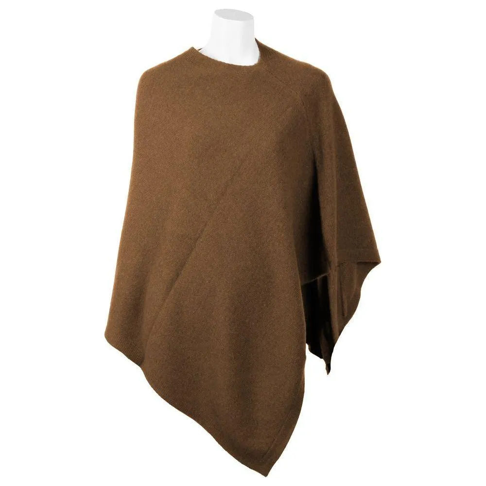 Emilio Romanelli Elegant Cashmere V-Neck Poncho