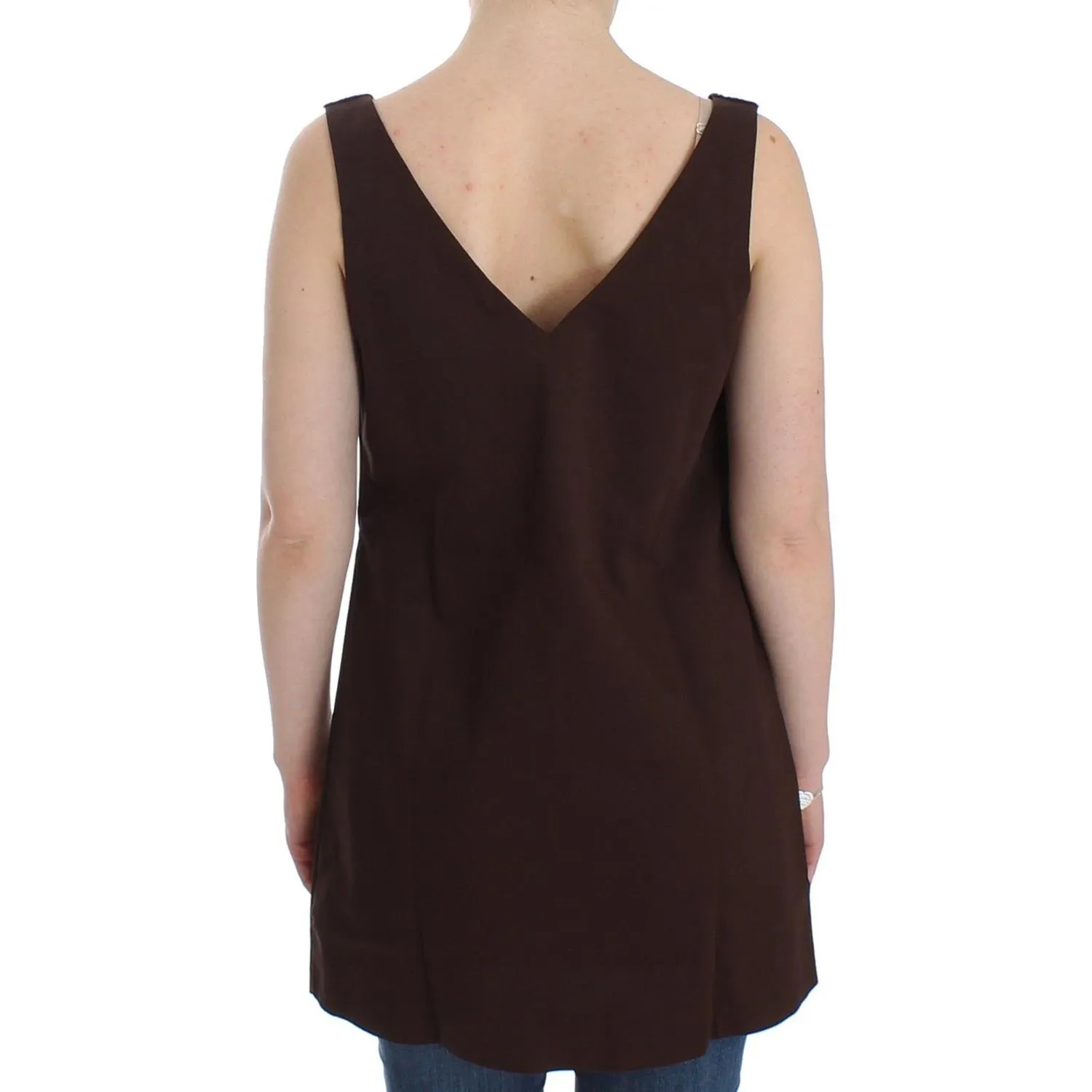 Ermanno Scervino Chic Brown Tunic Cotton Dress Top