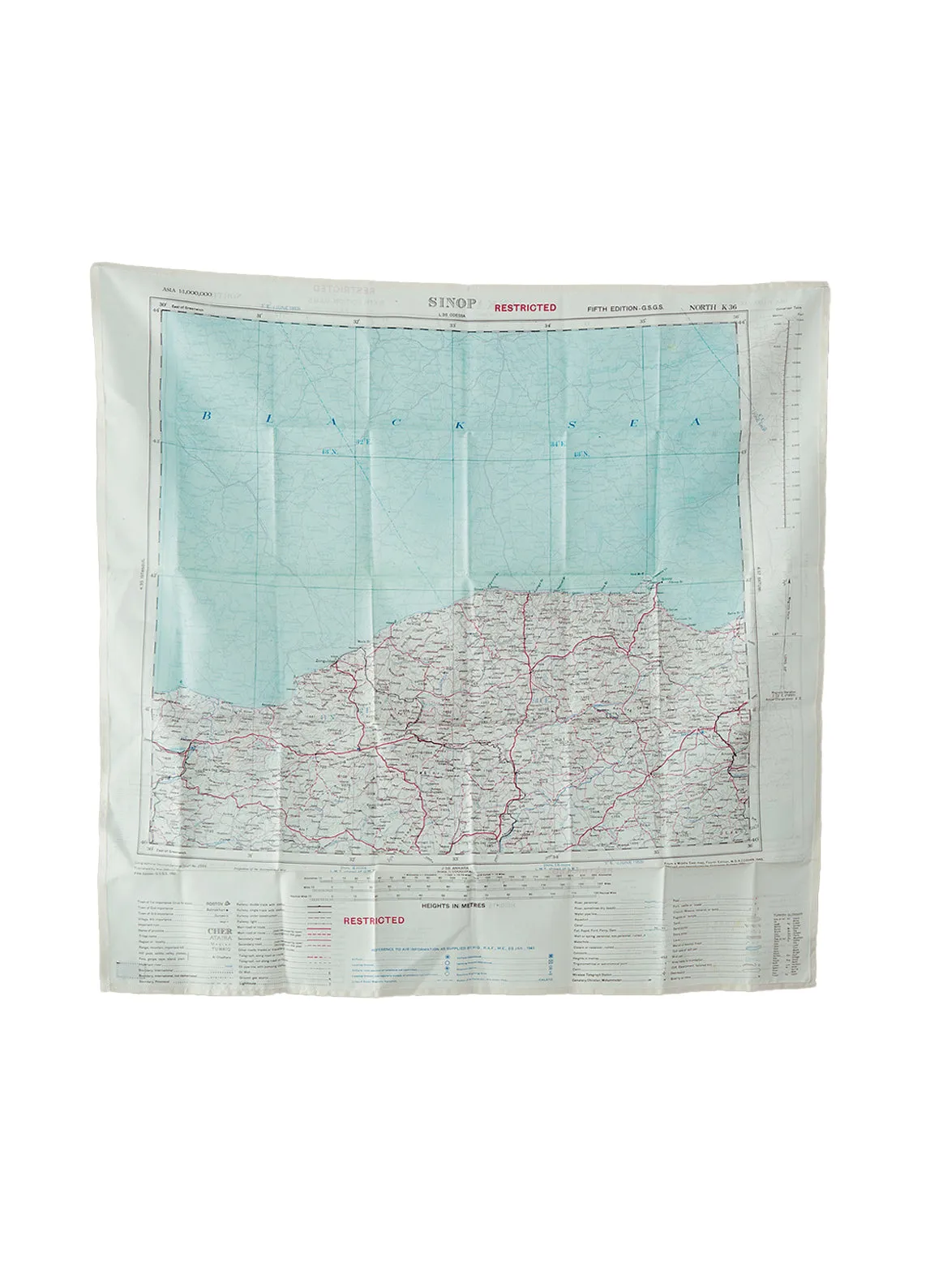 ESCAPE SCARF | Vintage British Army Map | Sinop / Ankara